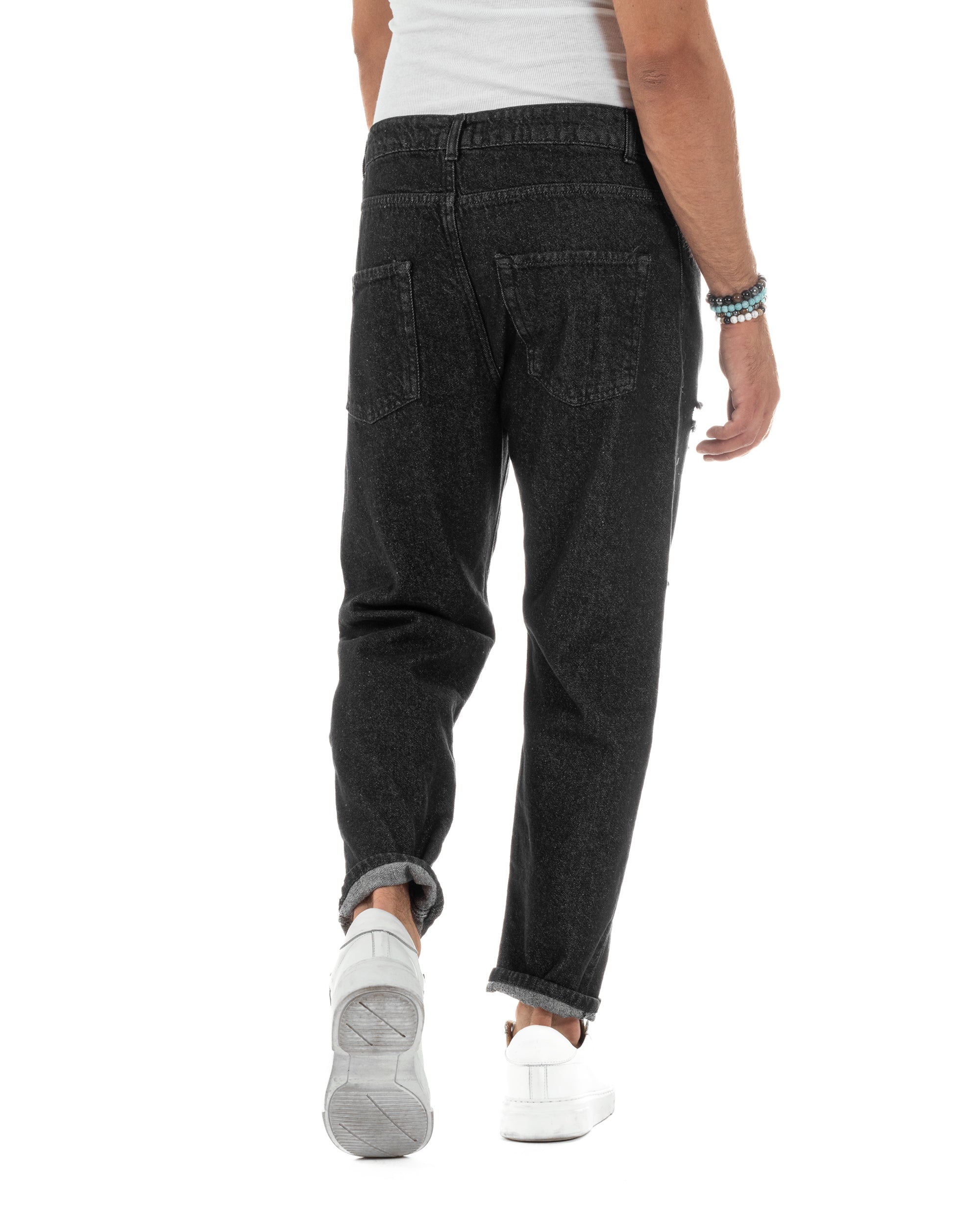 Jeans Regular Fit Rotture Basic Nero JS1125A