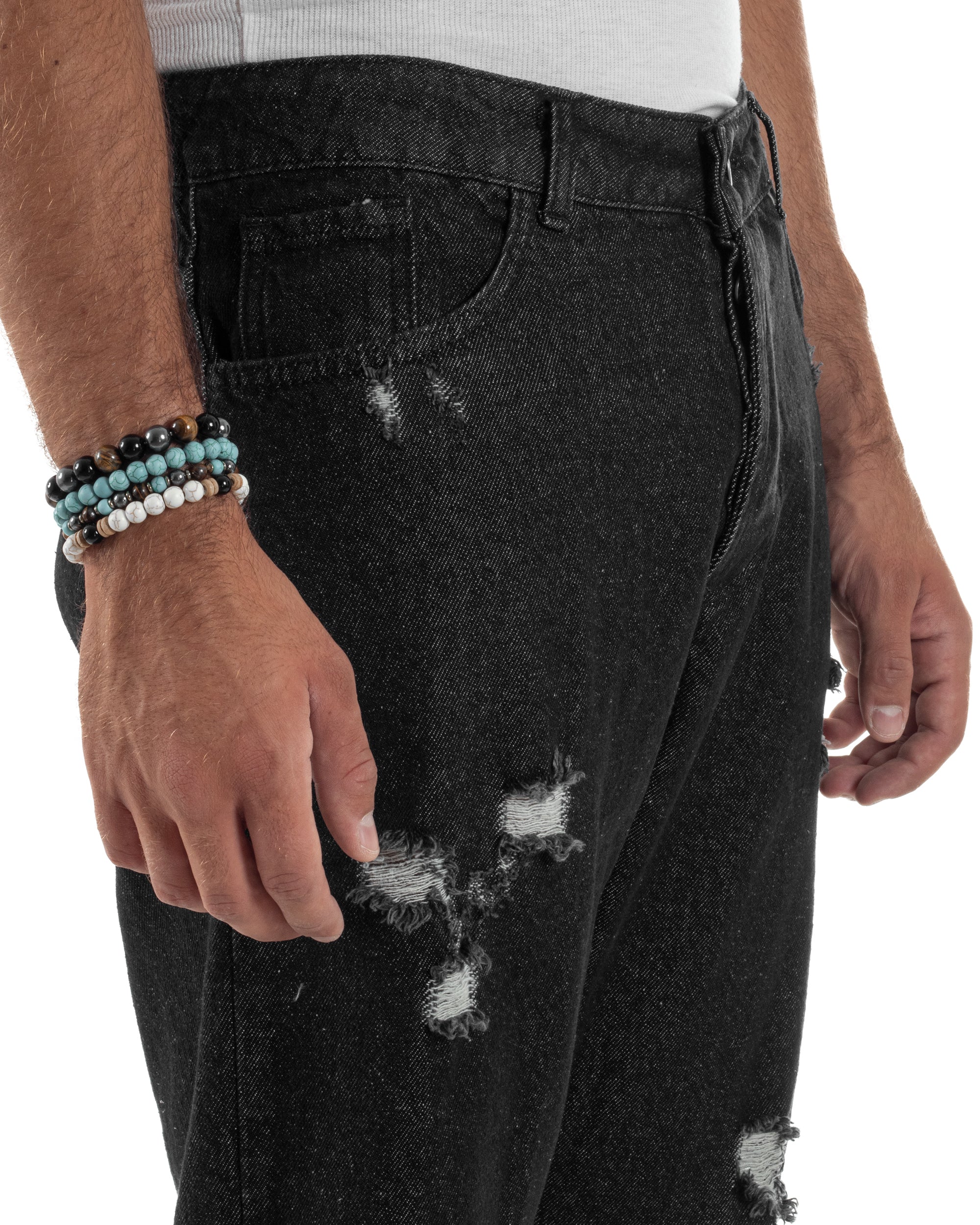 Jeans Regular Fit Rotture Basic Nero JS1125A