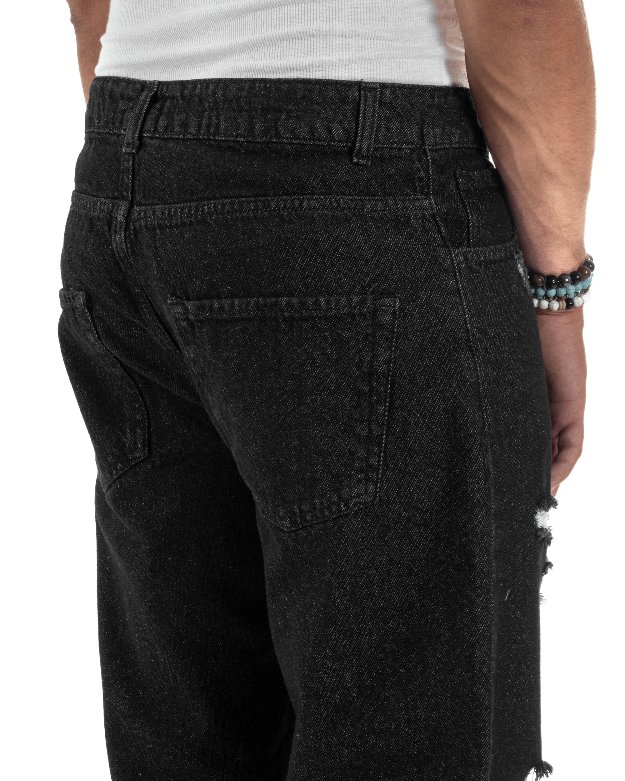 Jeans Regular Fit Rotture Basic Nero JS1125A