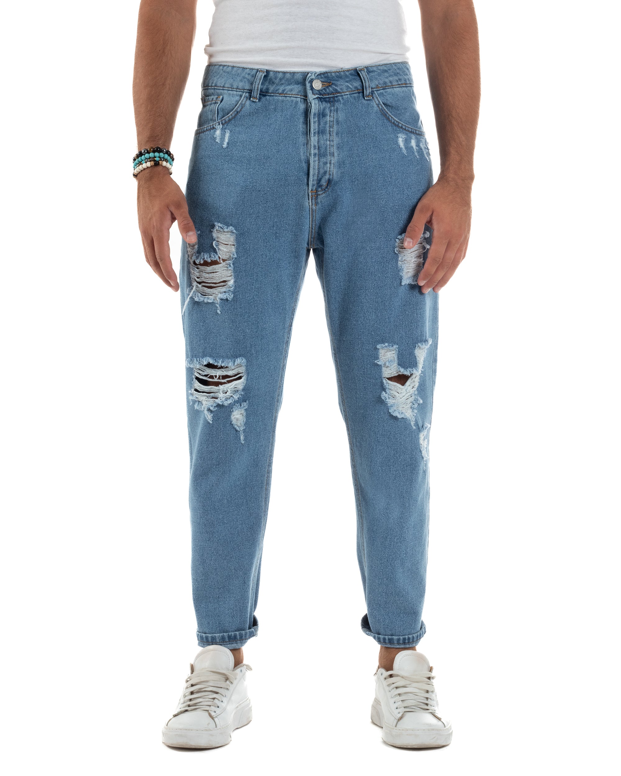 Jeans Regular Fit Rotture Basic Chiaro JS1126A