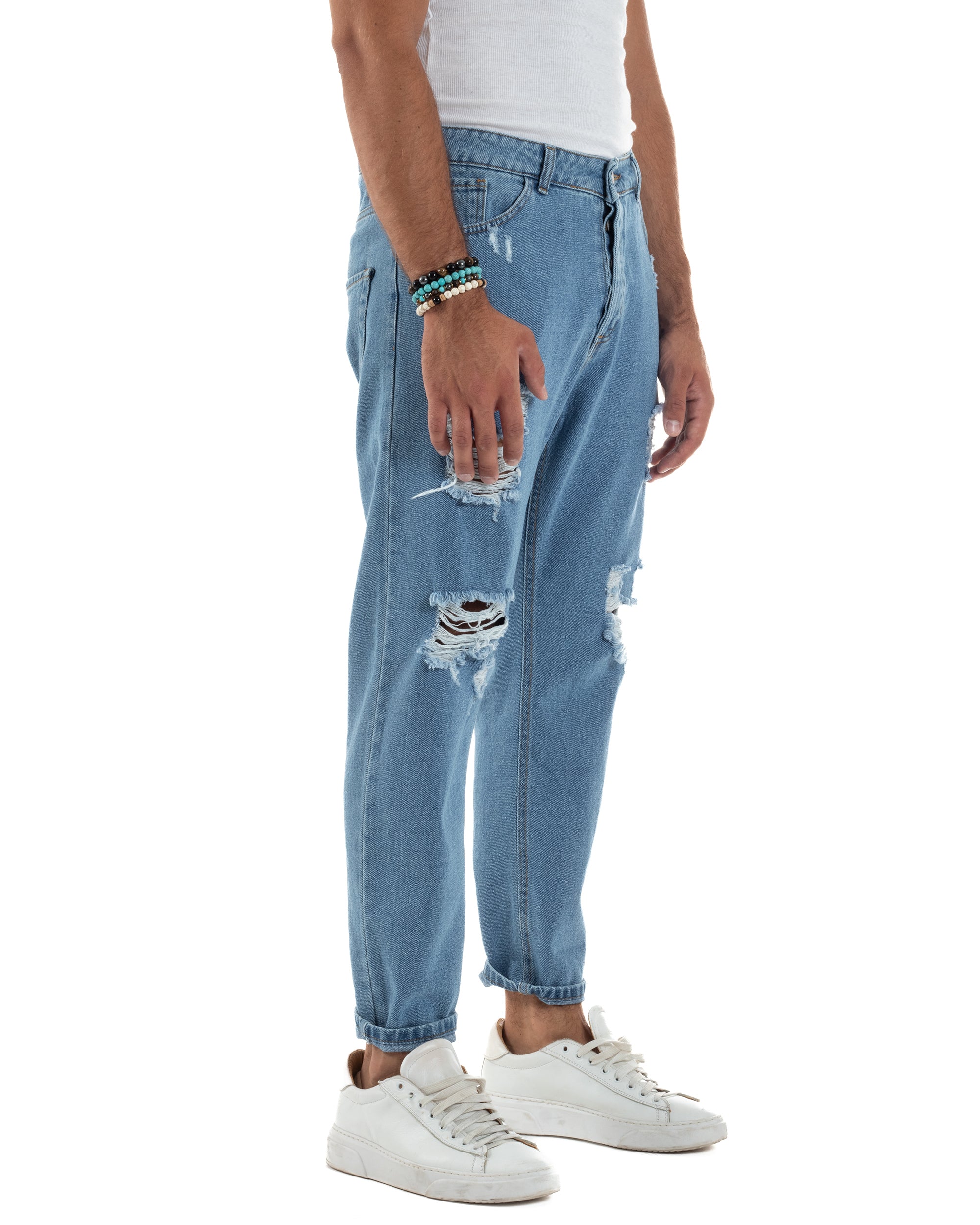 Jeans Regular Fit Rotture Basic Chiaro JS1126A