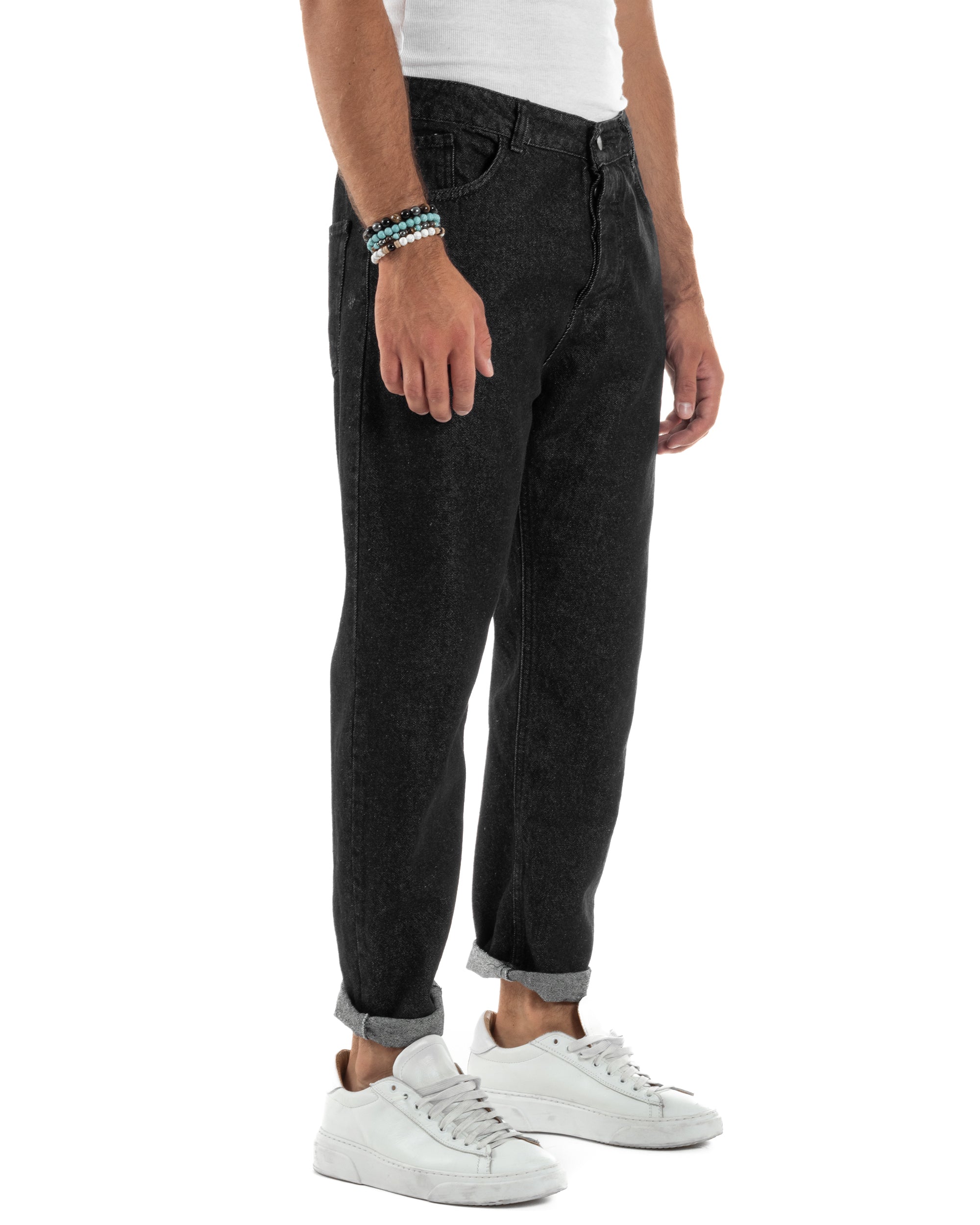 Jeans Uomo Cinque Tasche Regular Fit Basic Nero JS1127A
