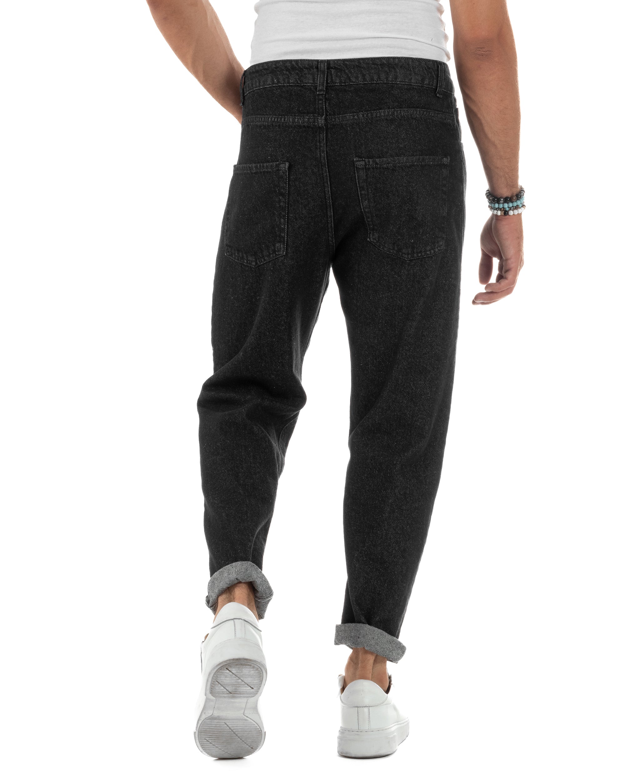 Jeans Uomo Cinque Tasche Regular Fit Basic Nero JS1127A