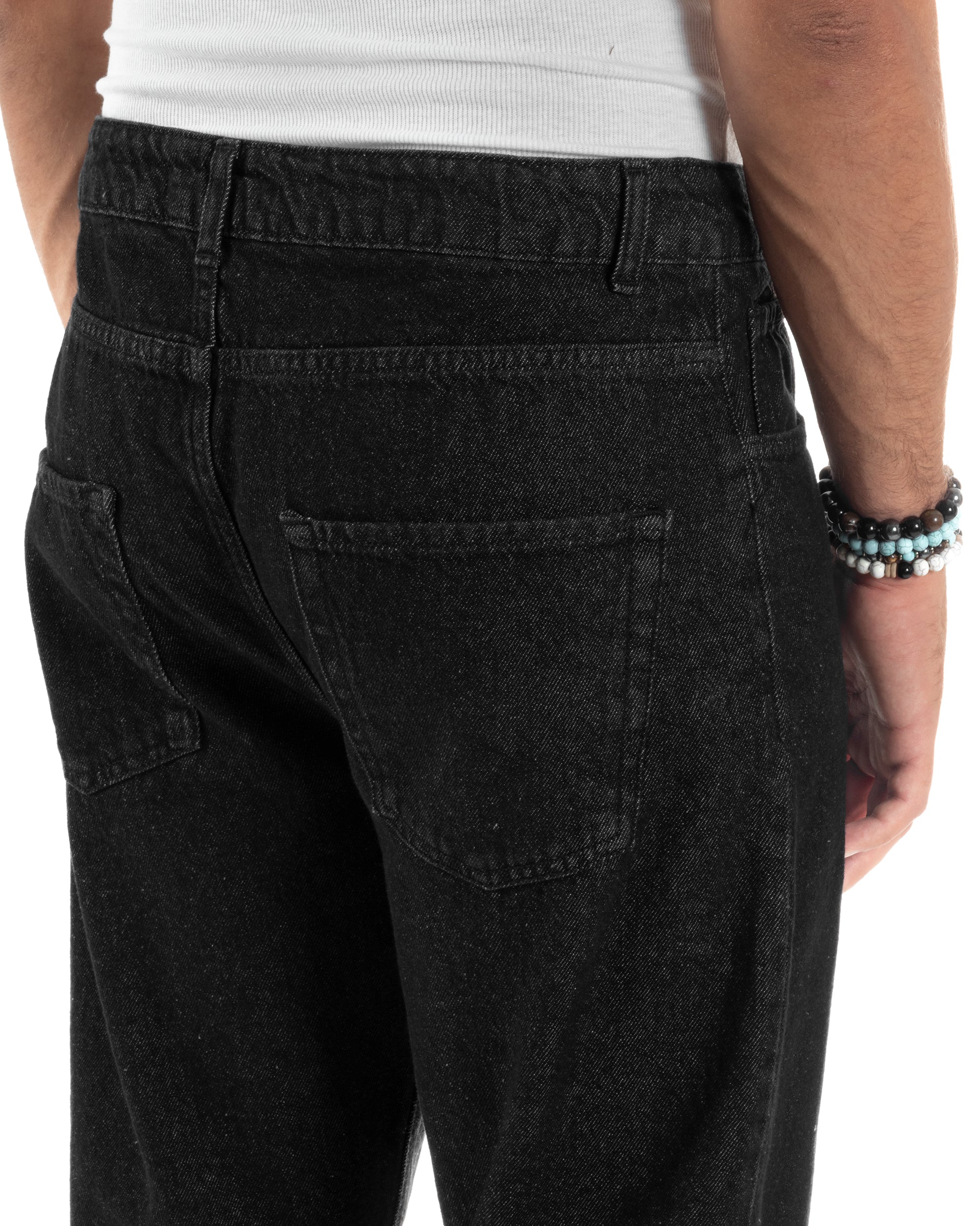 Jeans Uomo Cinque Tasche Regular Fit Basic Nero JS1127A