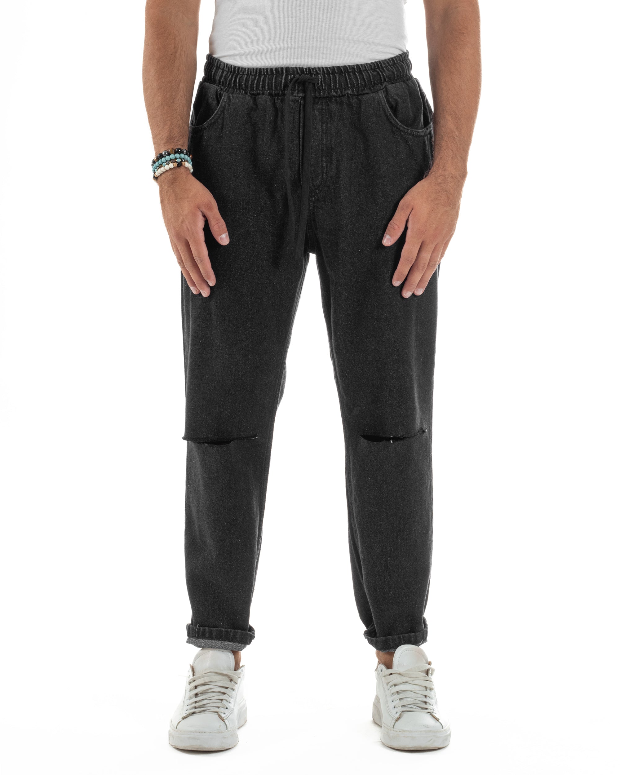 Jeans Jogger Basic Denim Taglio Ginocchio JS1132A