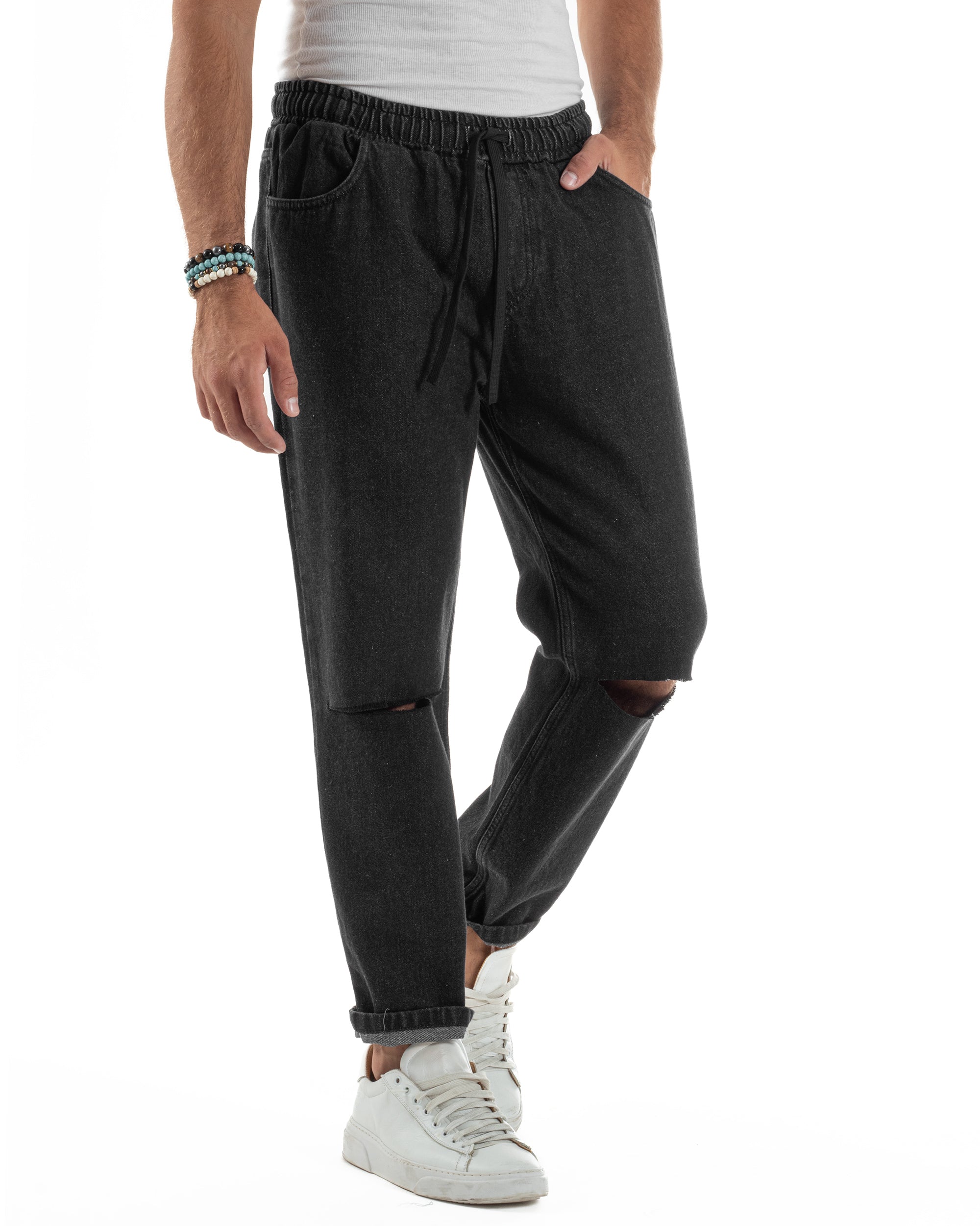 Jeans Jogger Basic Denim Taglio Ginocchio JS1132A