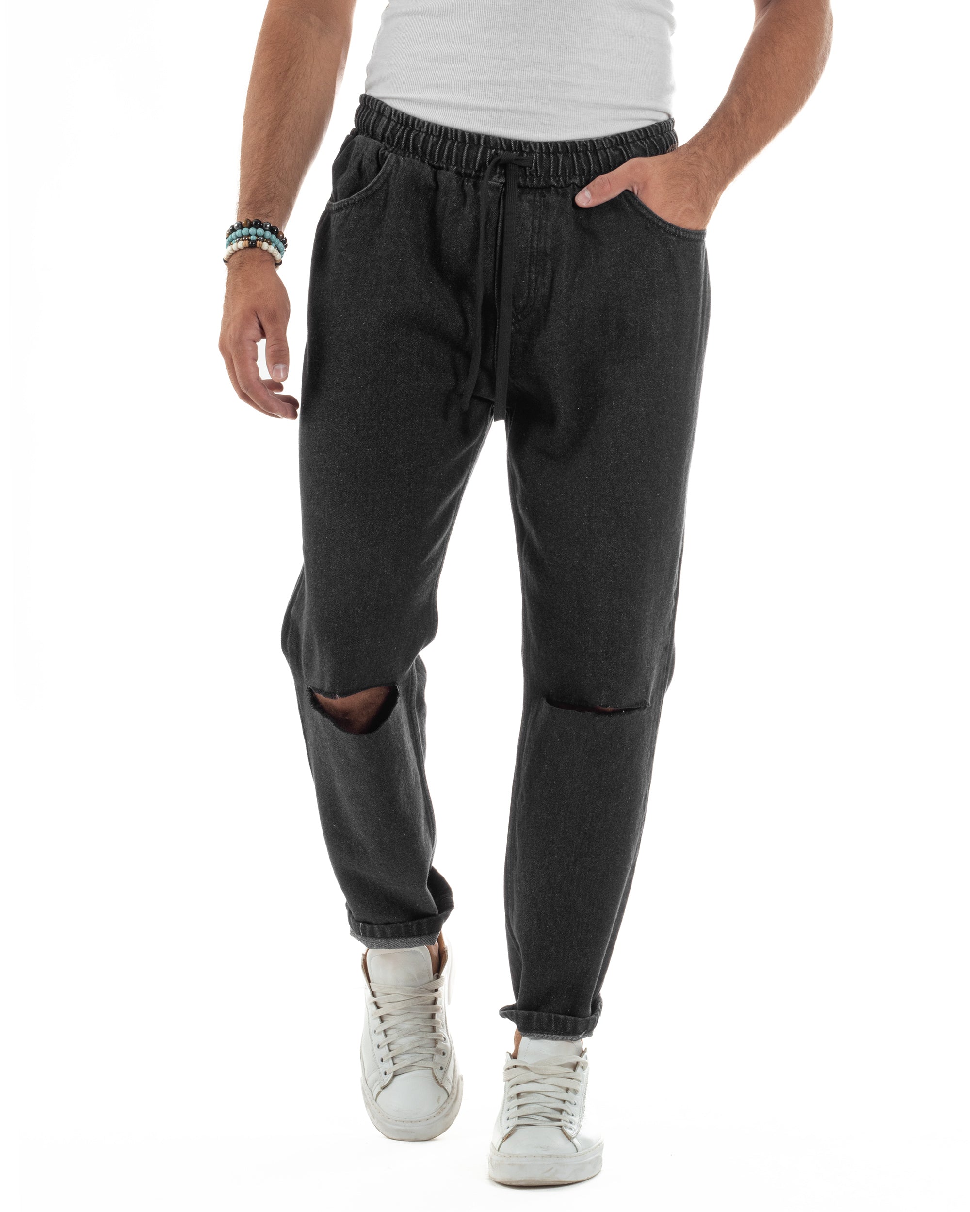 Jeans Jogger Basic Denim Taglio Ginocchio JS1132A