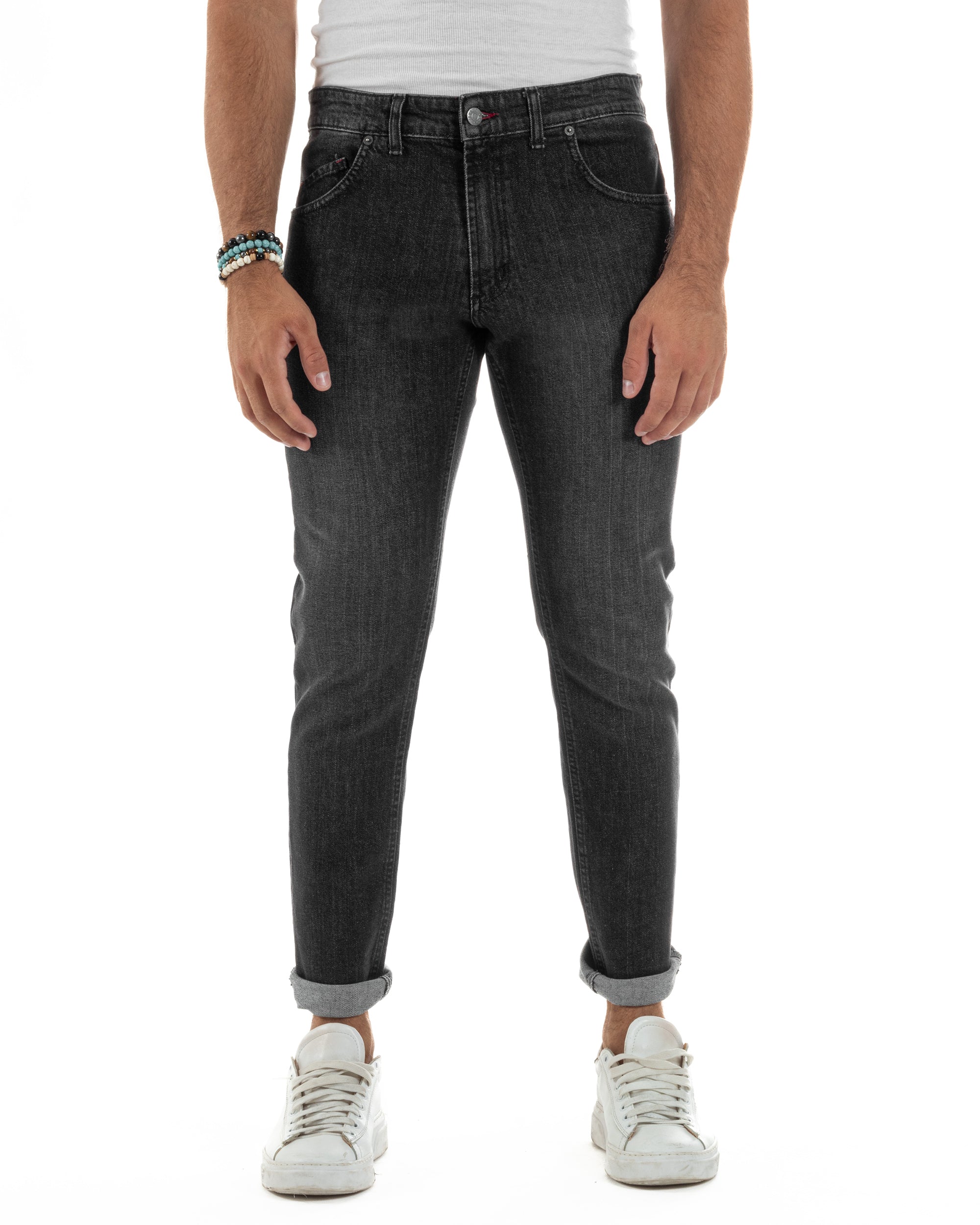 Jeans Skinny Fit Cinque Tasche Denim Grigio JS1140A