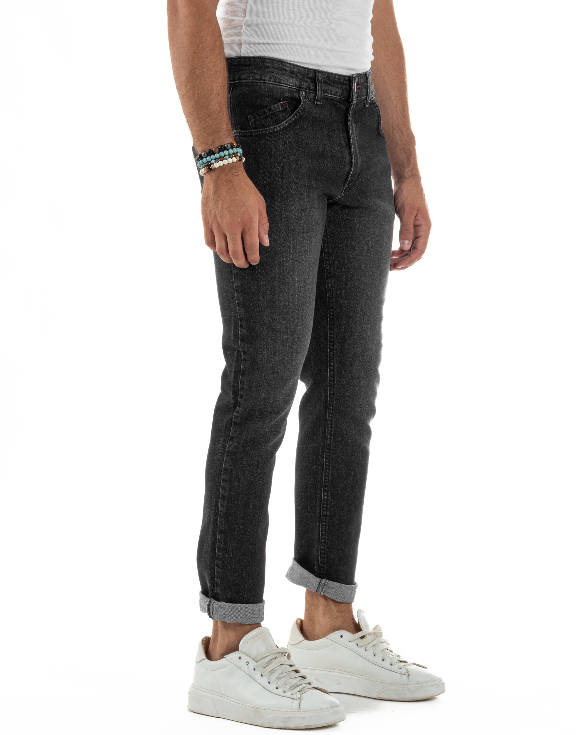 Jeans Skinny Fit Cinque Tasche Denim Grigio JS1140A