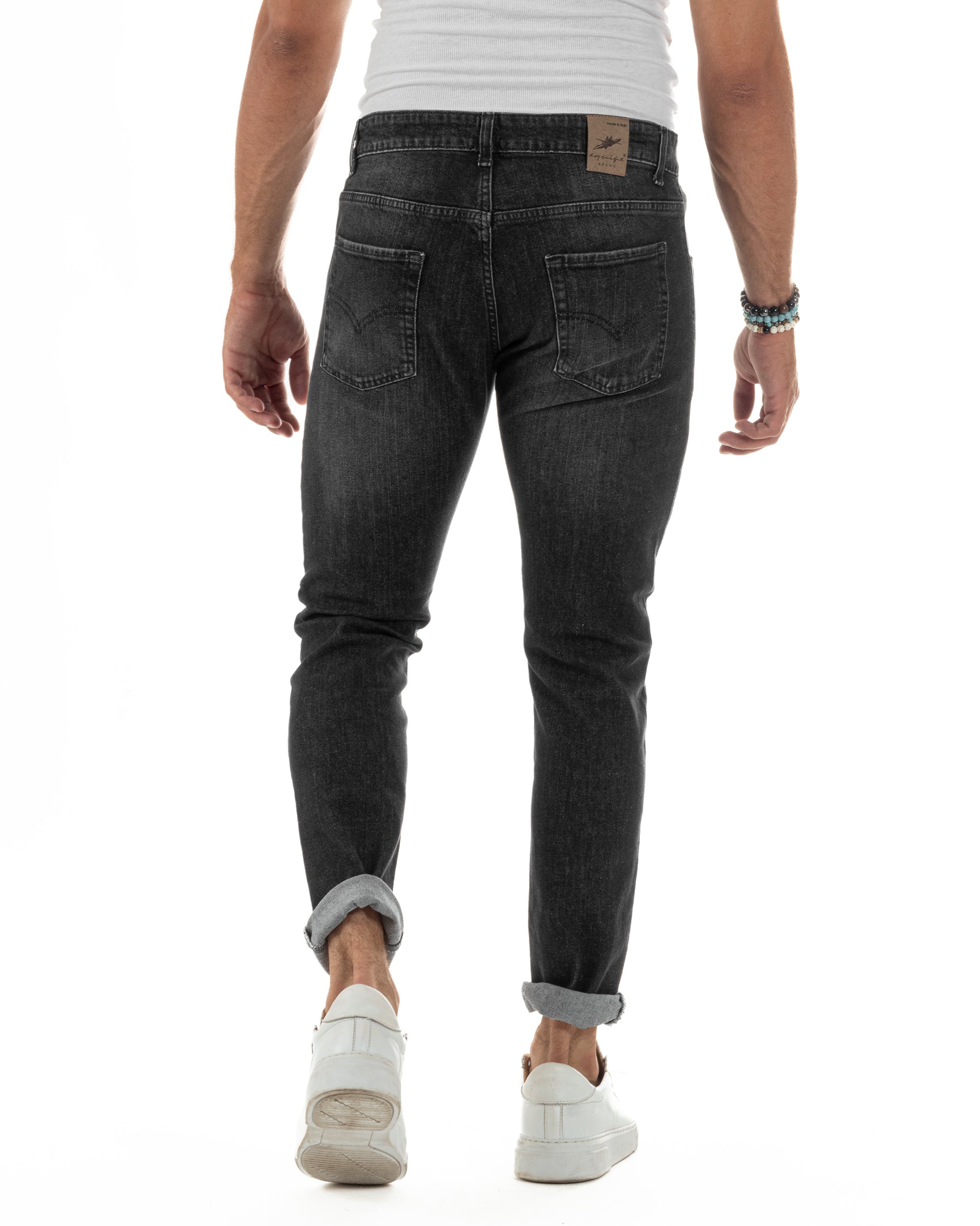 Jeans Skinny Fit Cinque Tasche Denim Grigio JS1140A