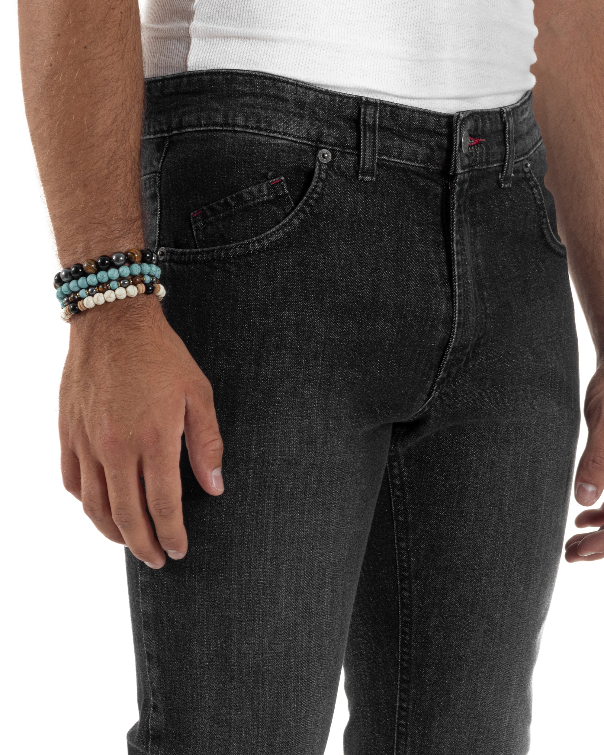 Jeans Skinny Fit Cinque Tasche Denim Grigio JS1140A