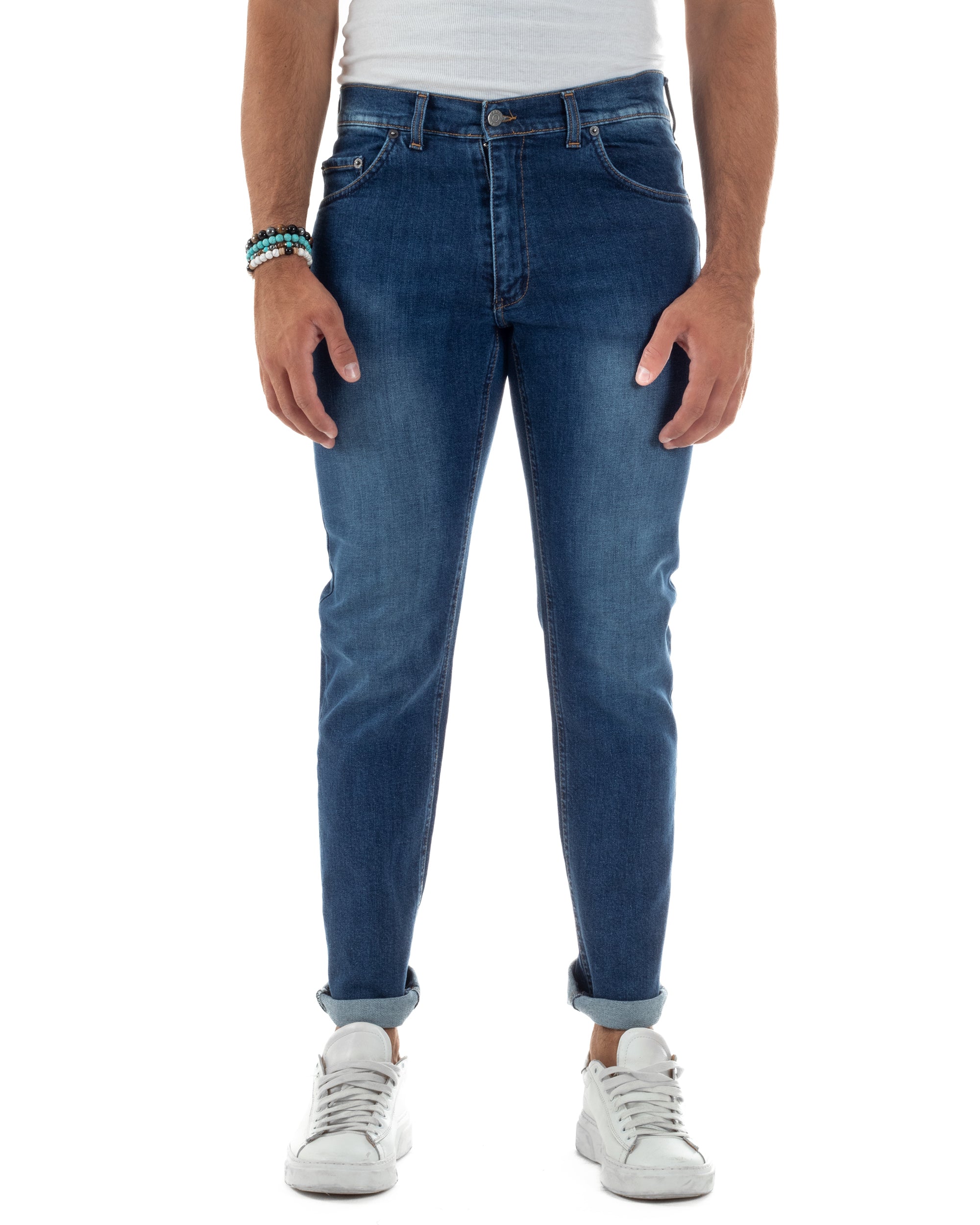 Jeans Slim Fit Cinque Tasche Denim Chiaro JS1141A