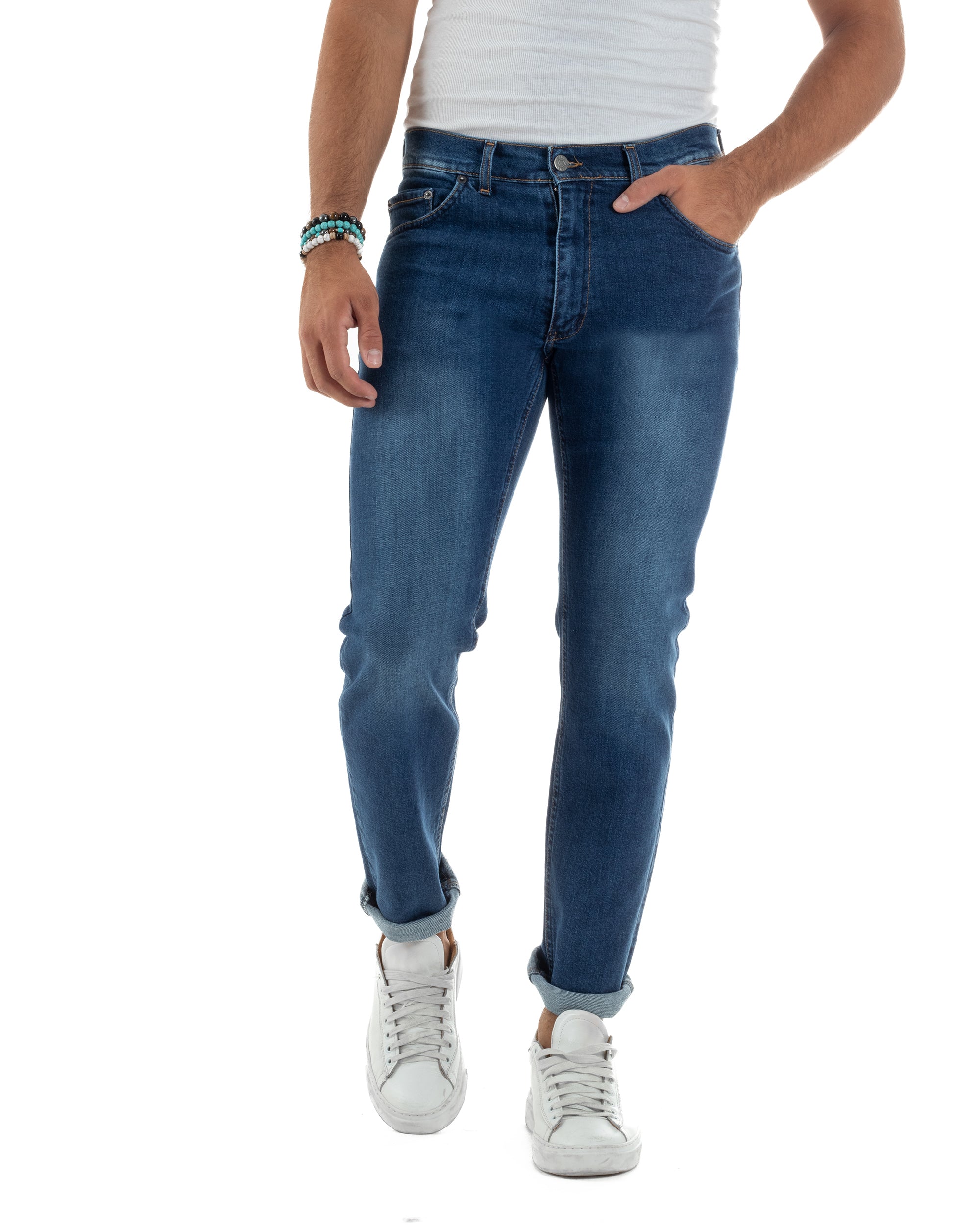 Jeans Slim Fit Cinque Tasche Denim Chiaro JS1141A