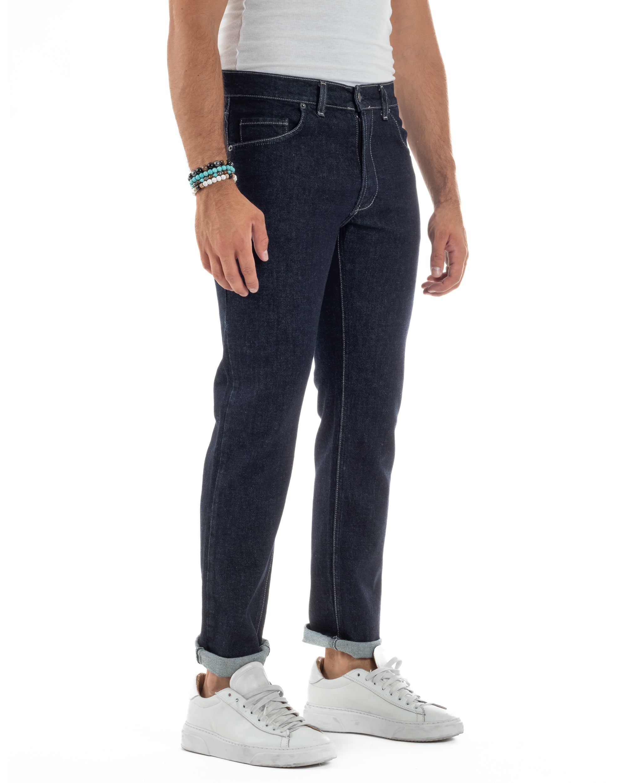 Jeans Slim Fit Cinque Tasche Denim Blu JS1142A