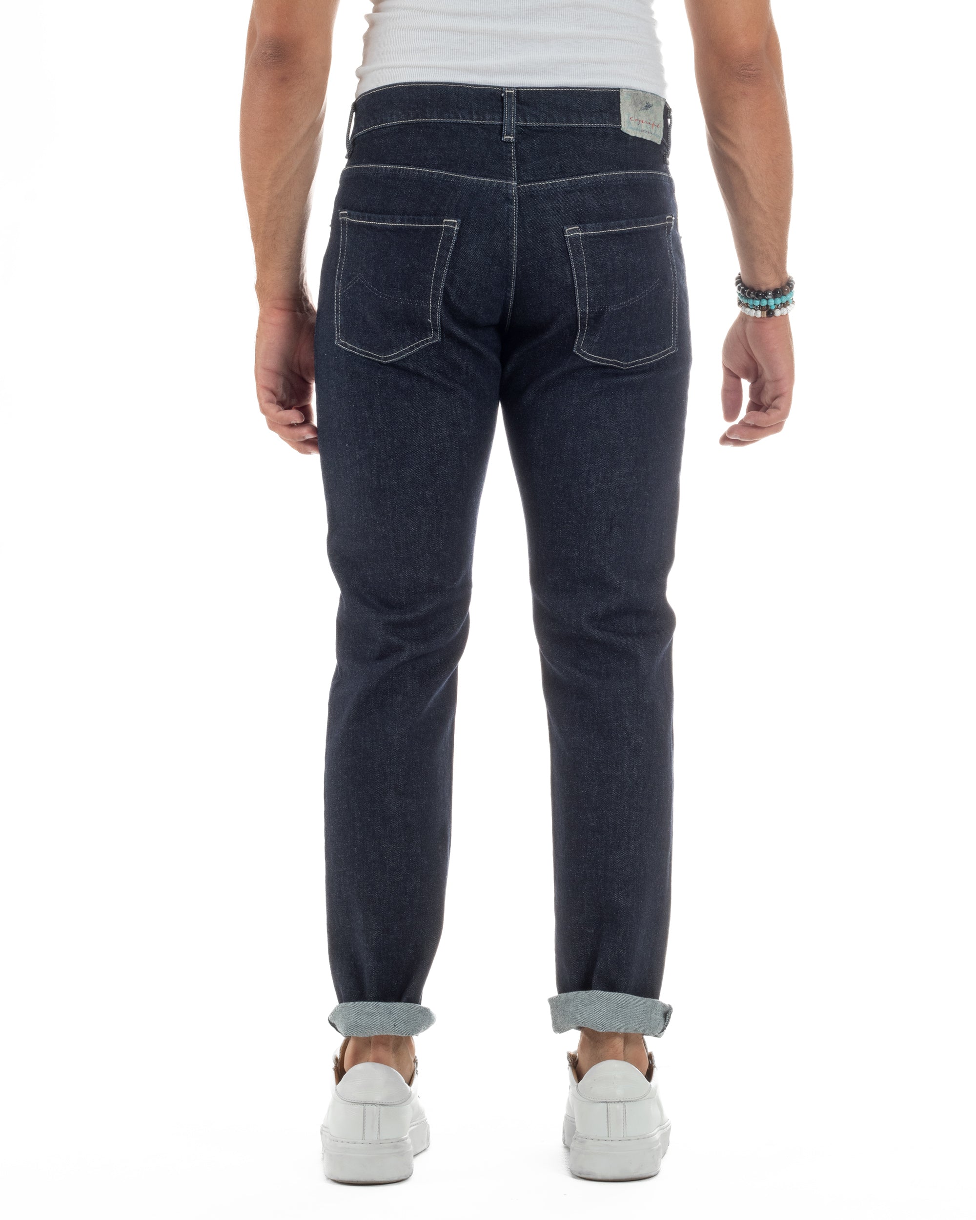 Jeans Slim Fit Cinque Tasche Denim Blu JS1142A