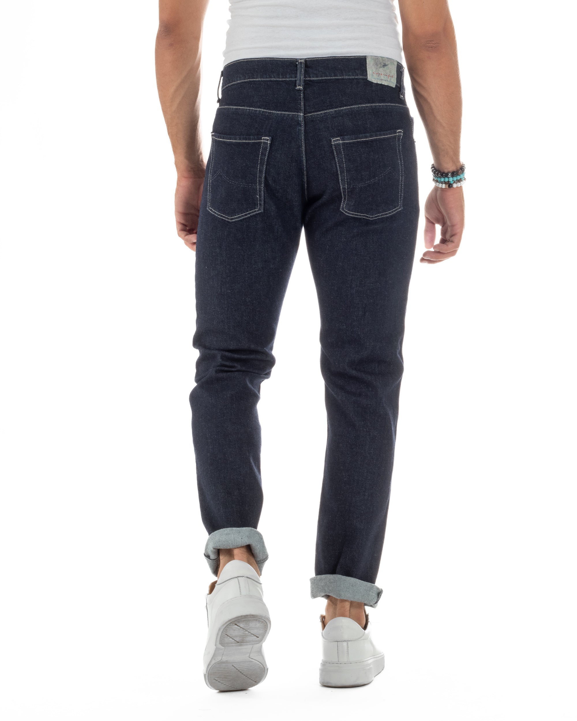 Jeans Slim Fit Cinque Tasche Denim Blu JS1142A