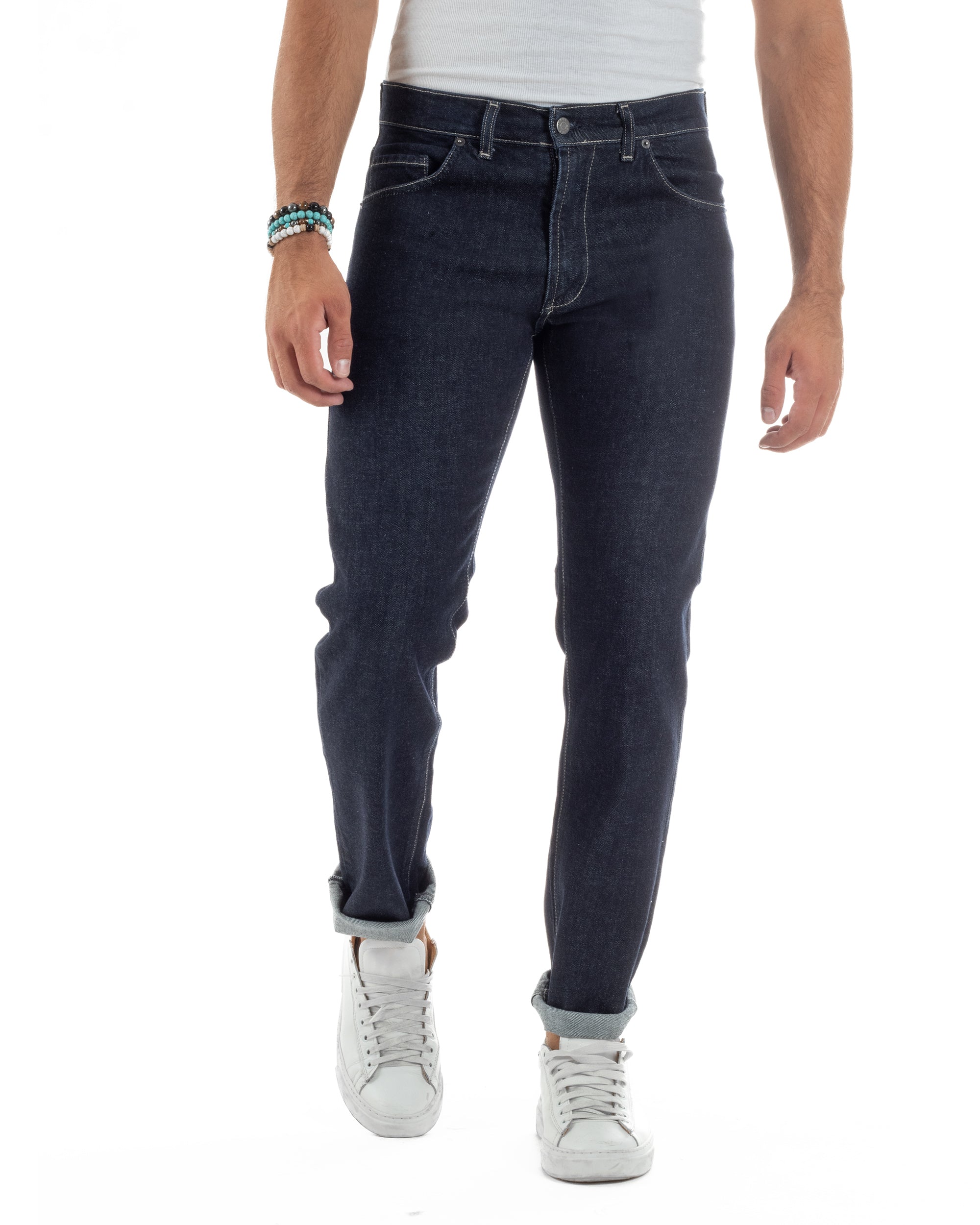 Jeans Slim Fit Cinque Tasche Denim Blu JS1142A