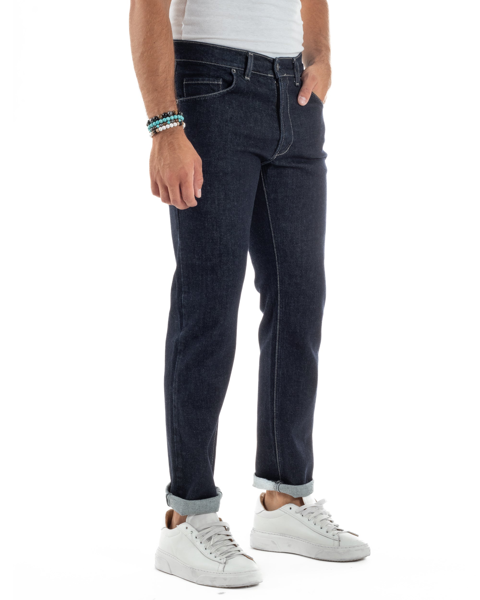 Jeans Slim Fit Cinque Tasche Denim Blu JS1142A