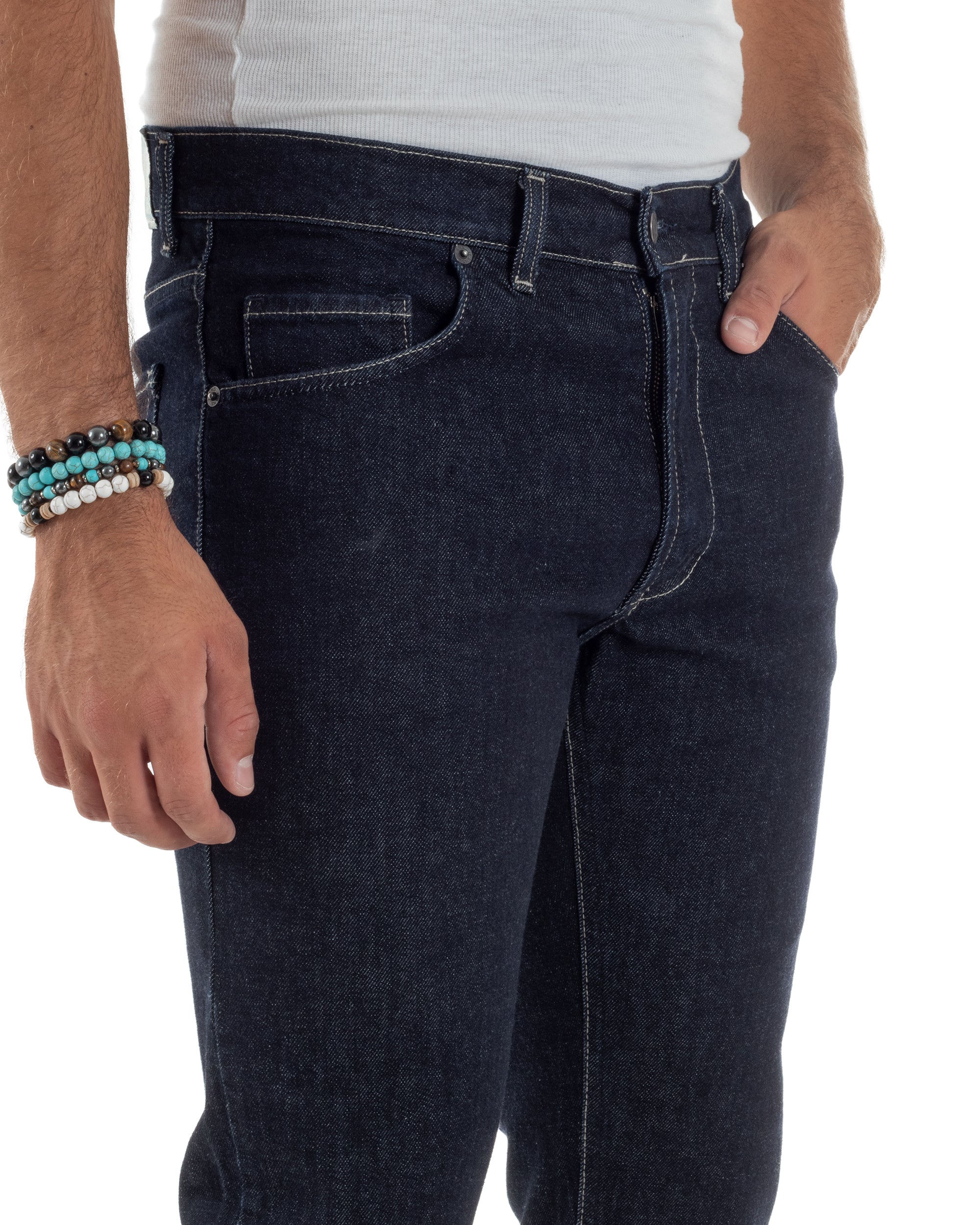 Jeans Slim Fit Cinque Tasche Denim Blu JS1142A