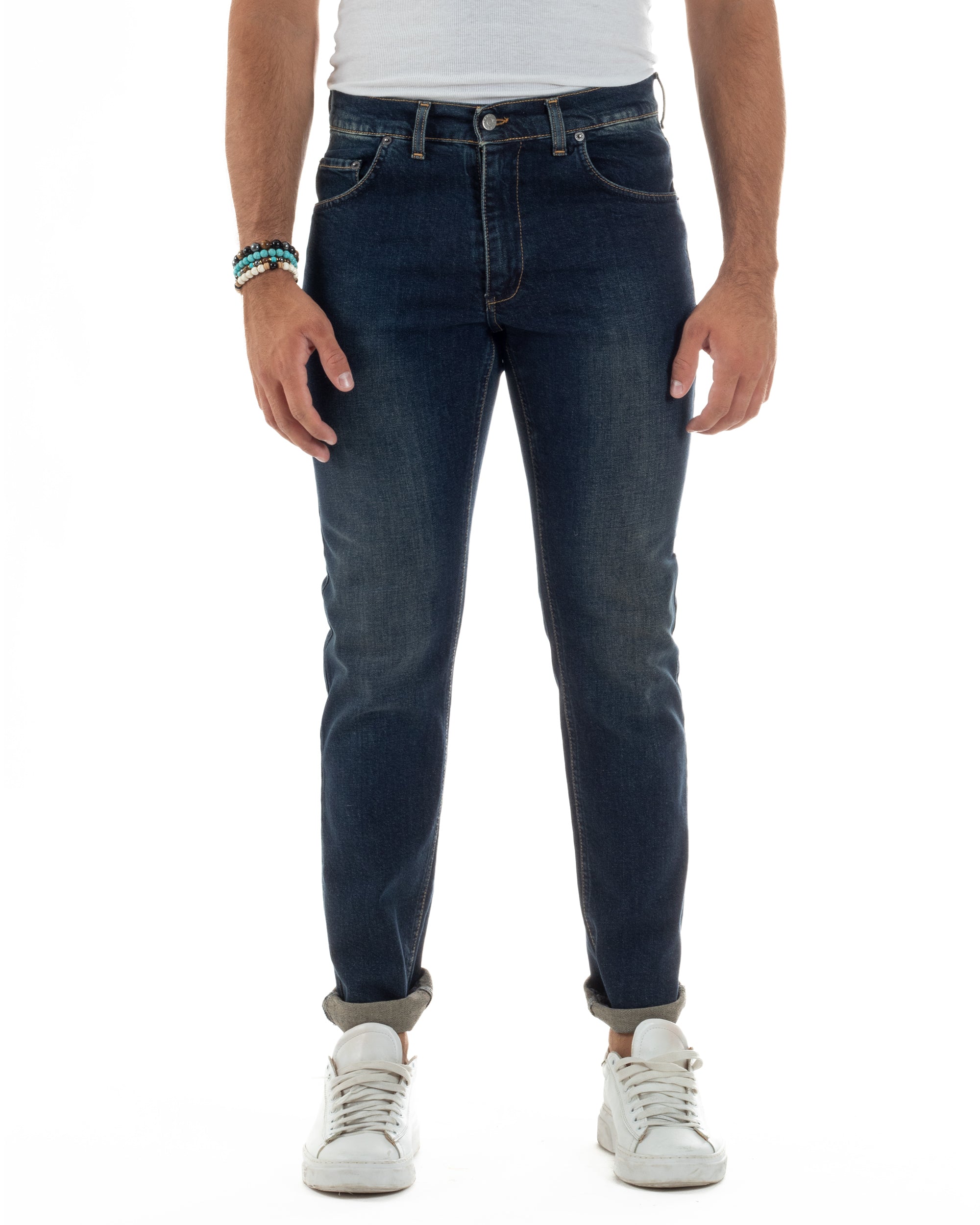 Jeans Slim Fit Cinque Tasche Denim Sabbiato JS1143A