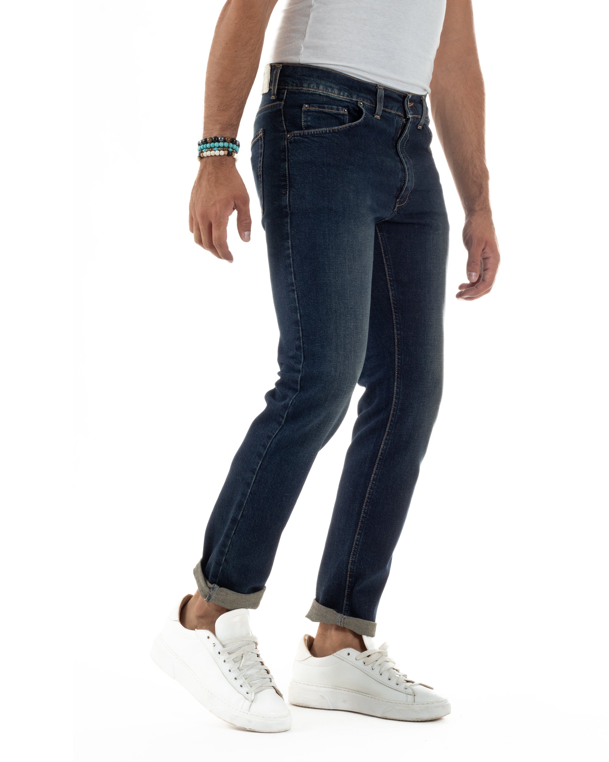 Jeans Slim Fit Cinque Tasche Denim Sabbiato JS1143A