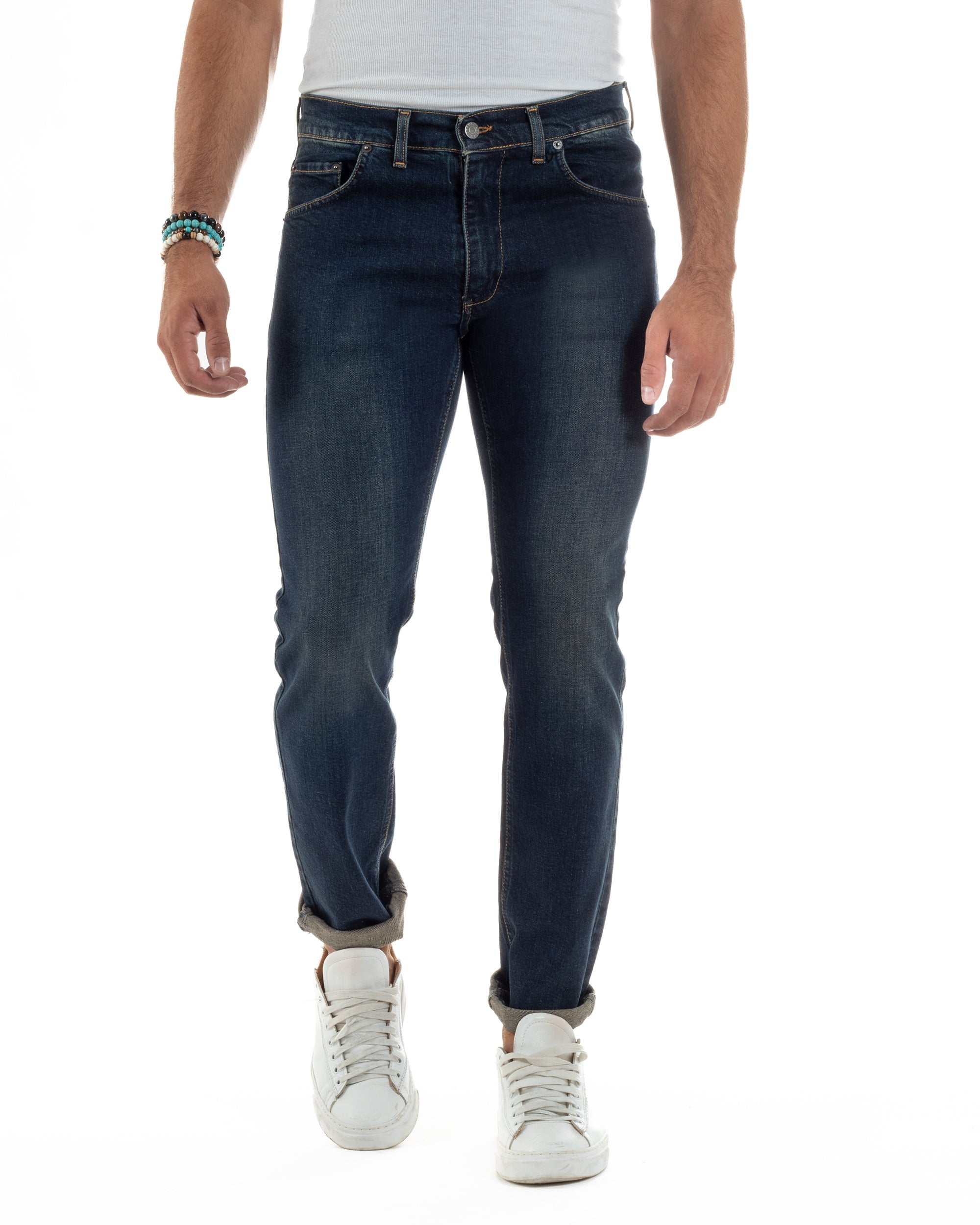 Jeans Slim Fit Cinque Tasche Denim Sabbiato JS1143A