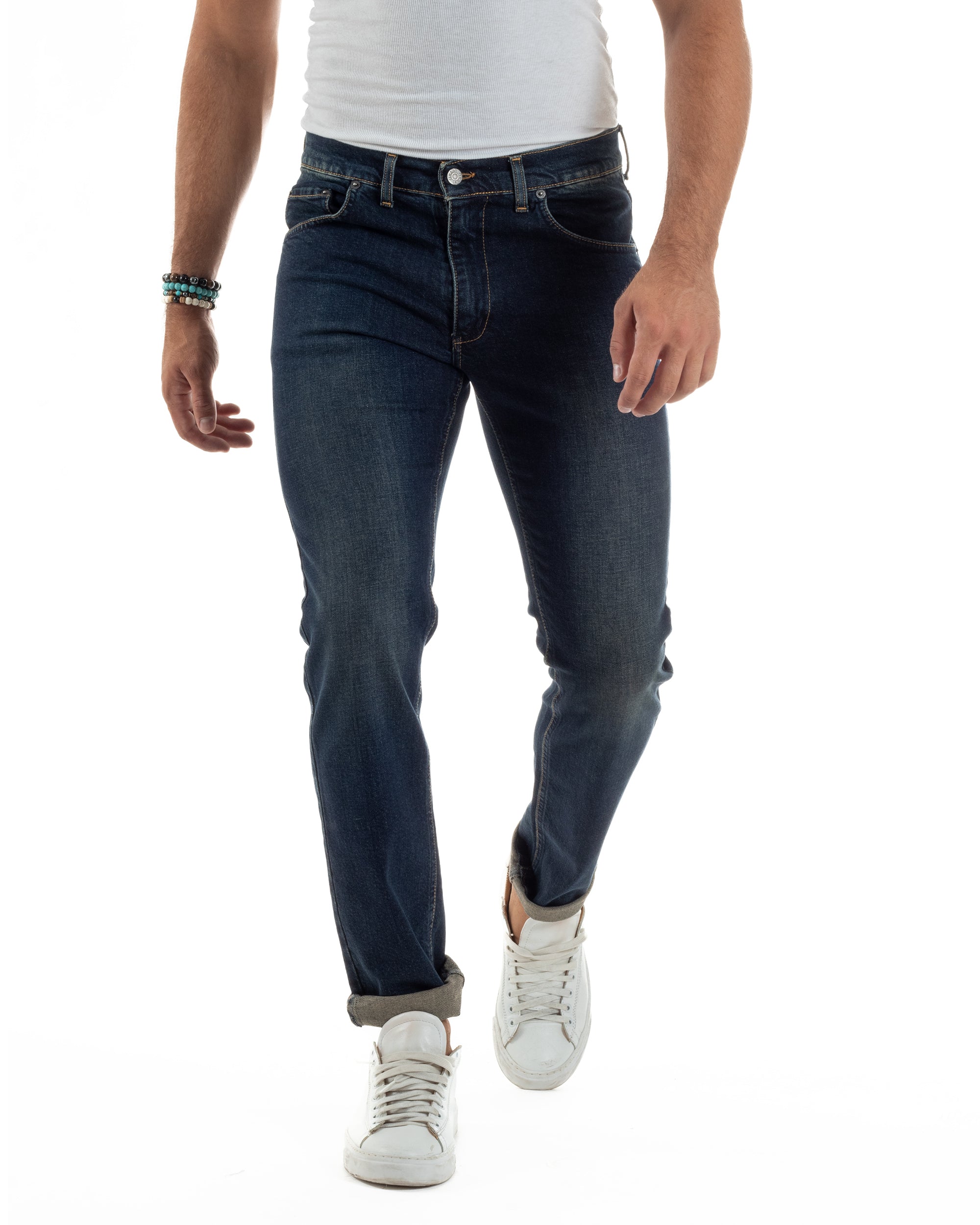 Jeans Slim Fit Cinque Tasche Denim Sabbiato JS1143A