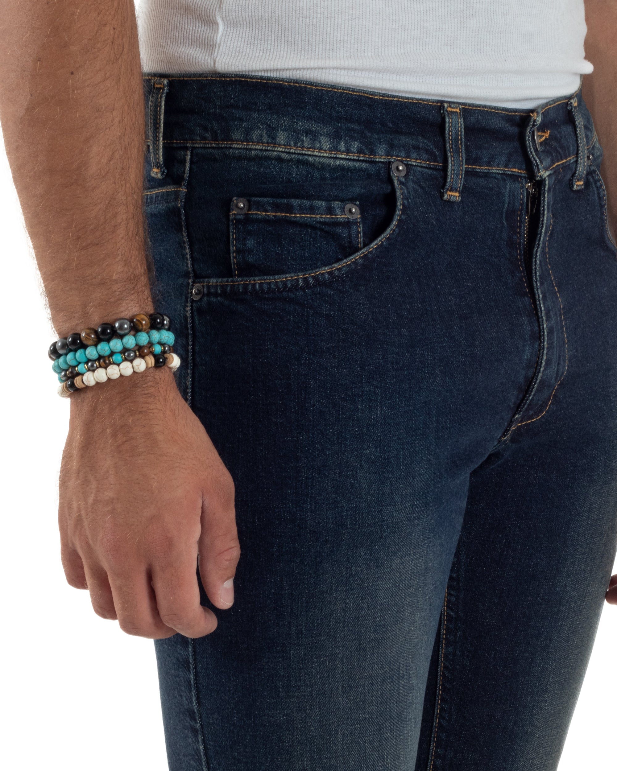 Jeans Slim Fit Cinque Tasche Denim Sabbiato JS1143A