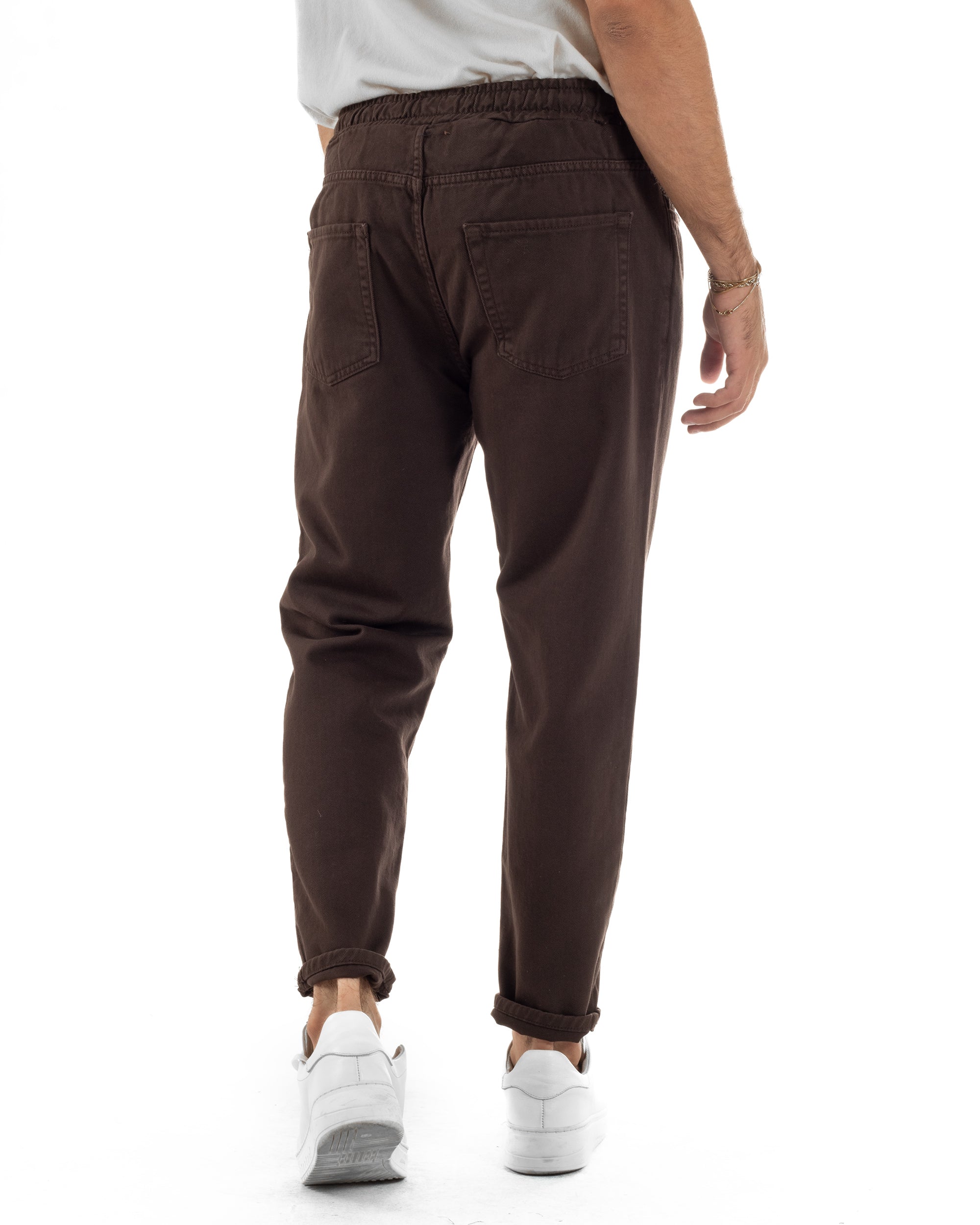 Jeans Jogger Cotone Loose Fit Basic Marrone JS1152A