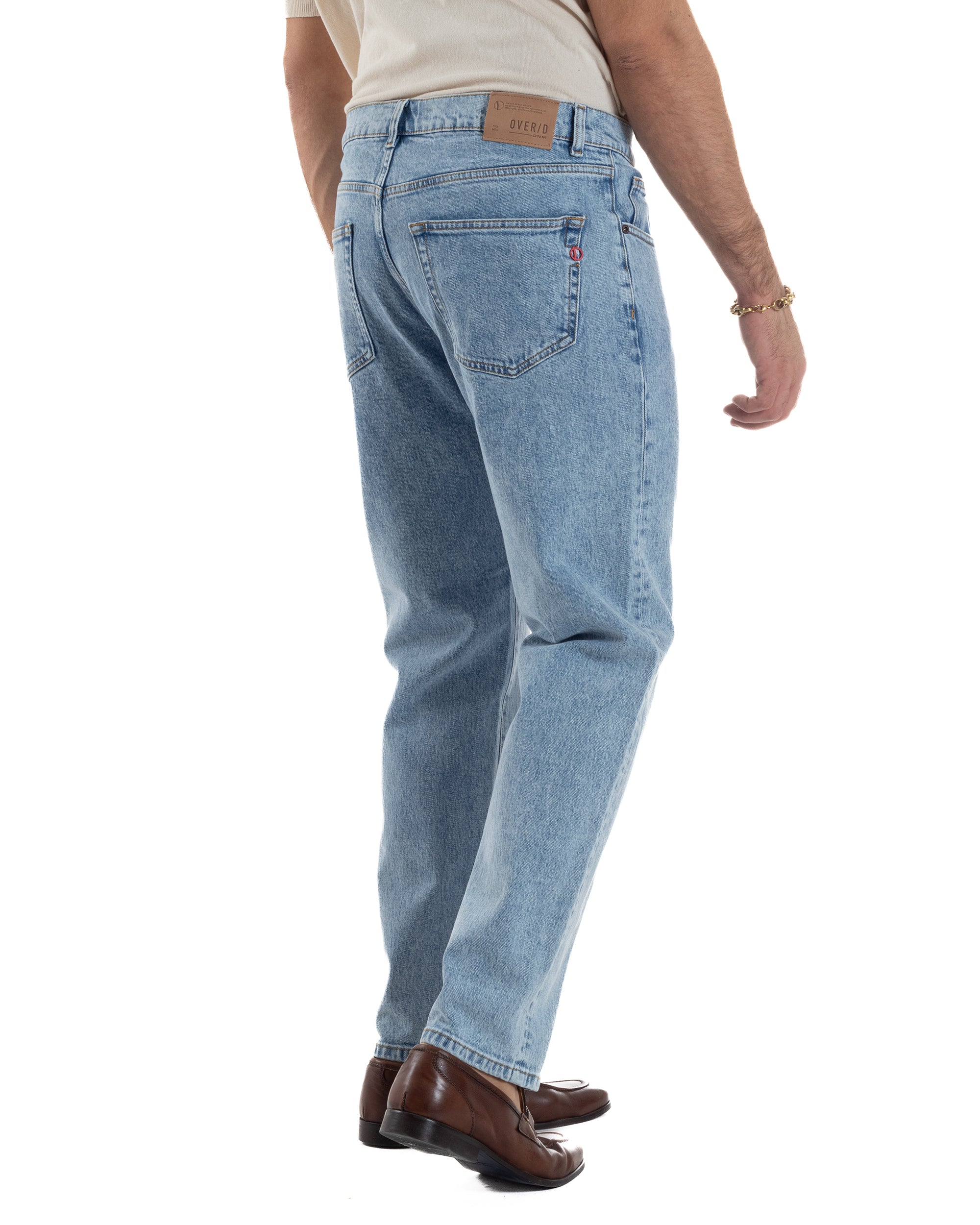 Jeans Uomo Pantaloni Regular Fit Basic Denim Chiaro Over-D OC1F2W5D21
