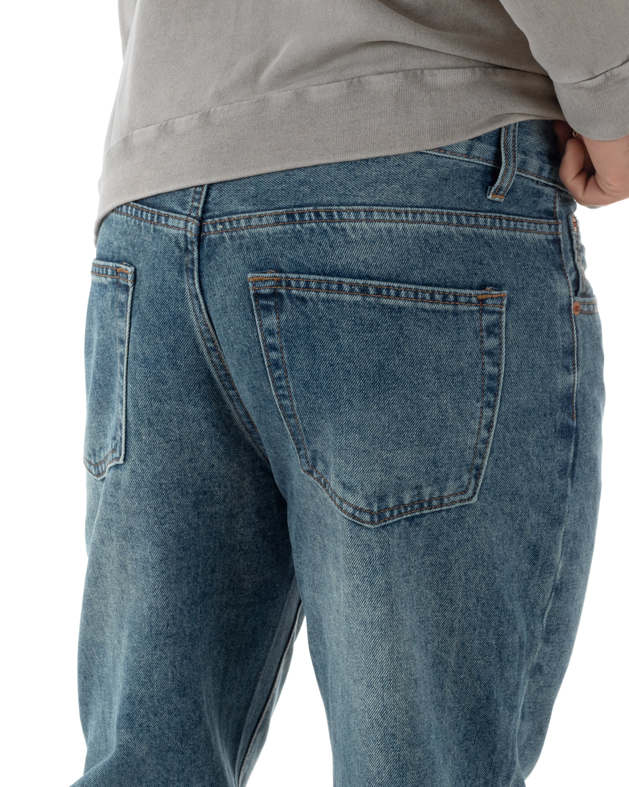 Jeans Uomo Baggy Fit Cinque Tasche Basic Denim JS1173A