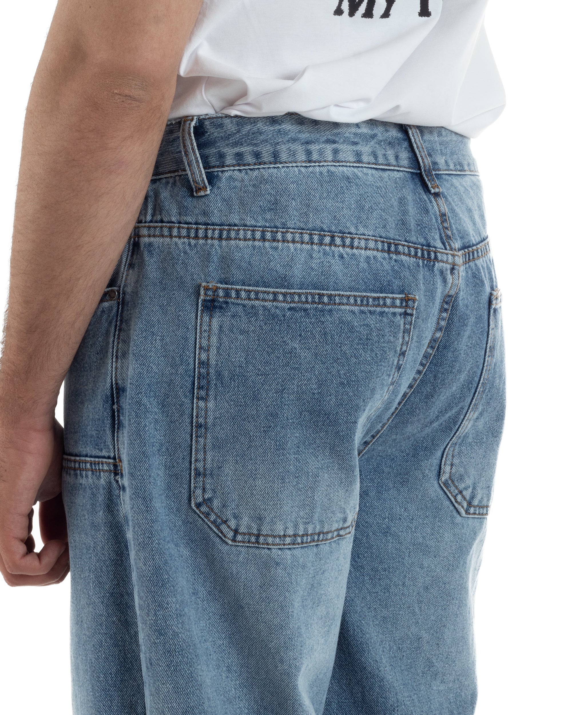 Jeans uomo balloon fit street baggy basic denim medio GIOSAL-JS1193A