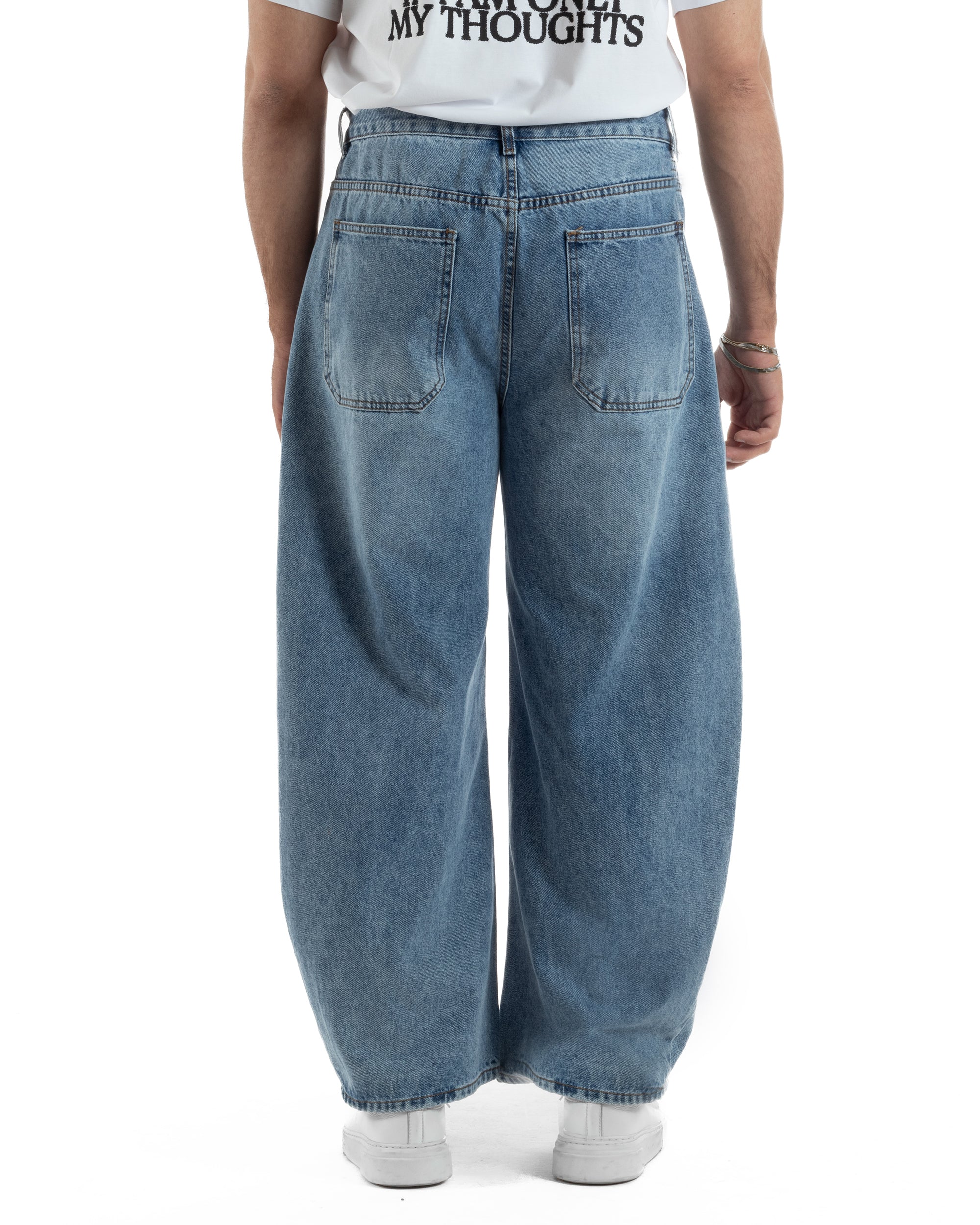 Jeans uomo balloon fit street baggy basic denim medio GIOSAL-JS1193A