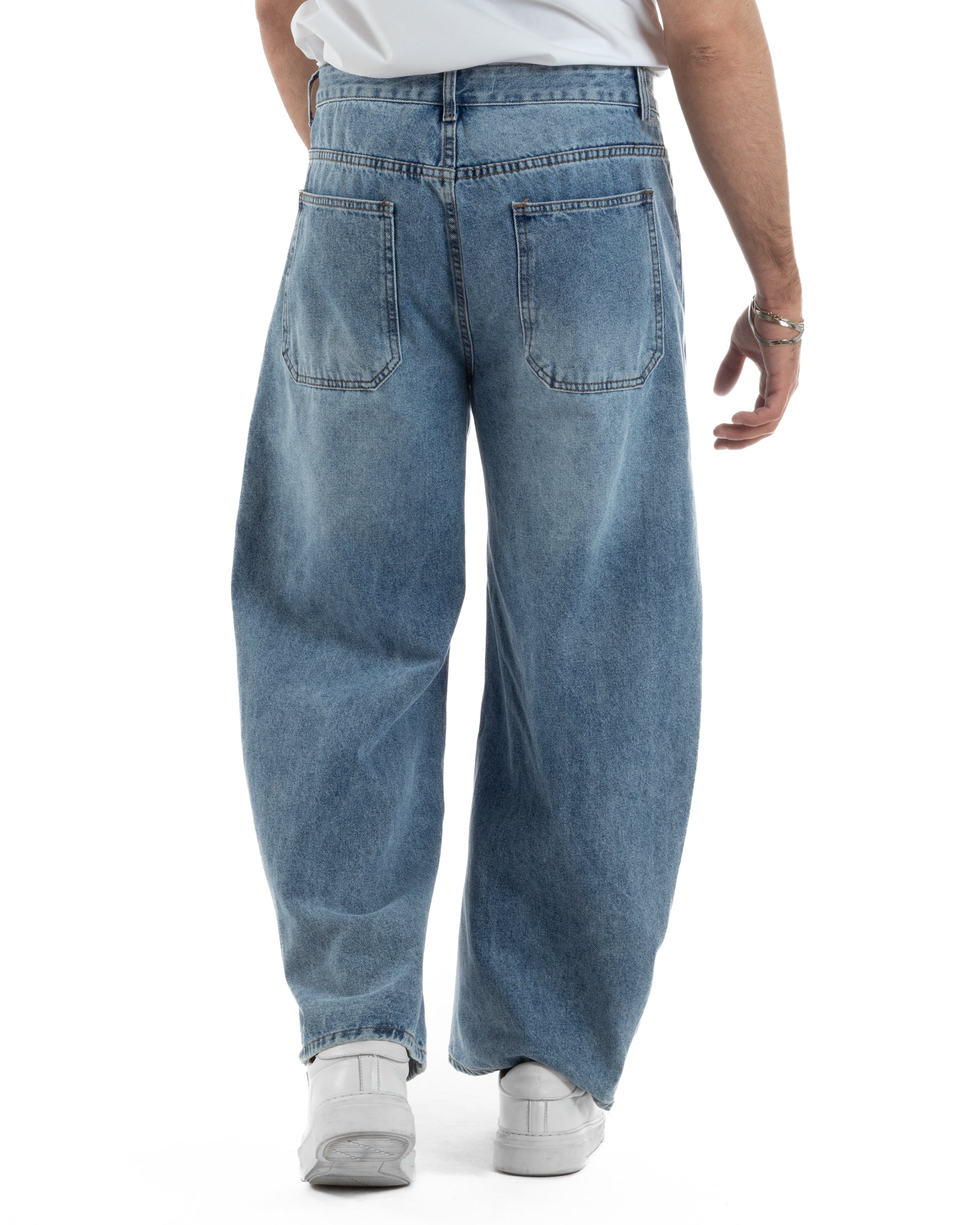 Jeans uomo balloon fit street baggy basic denim medio GIOSAL-JS1193A