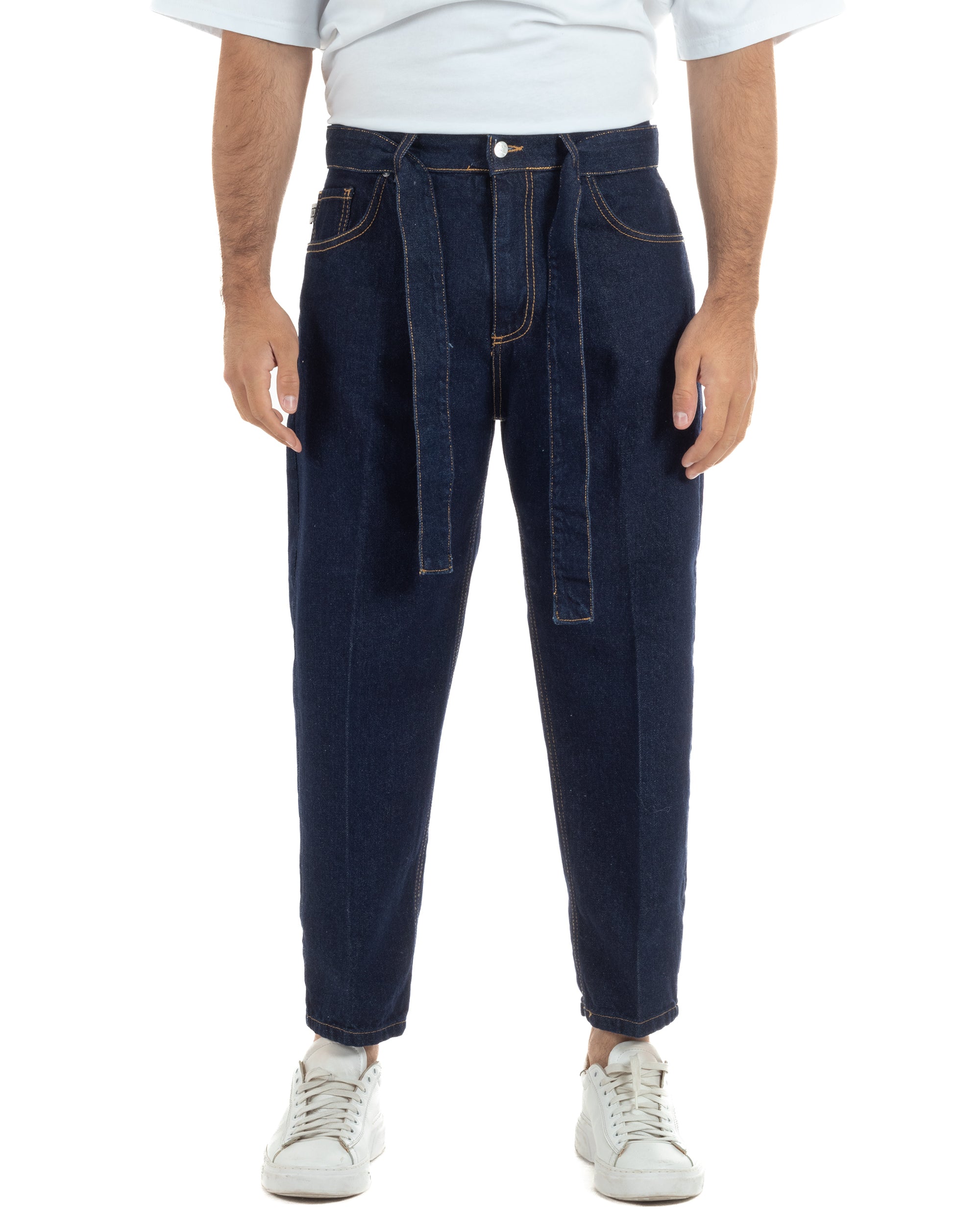 Jeans uomo carrot fit basic cintura denim scuro BlackSunday JS1194A