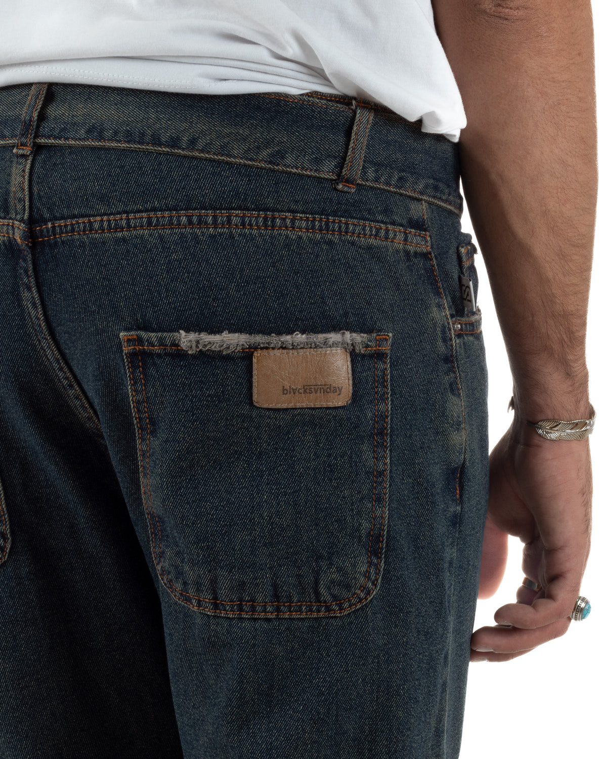 Jeans uomo carrot fit basic cintura denim sabbiato BlackSunday JS1216A