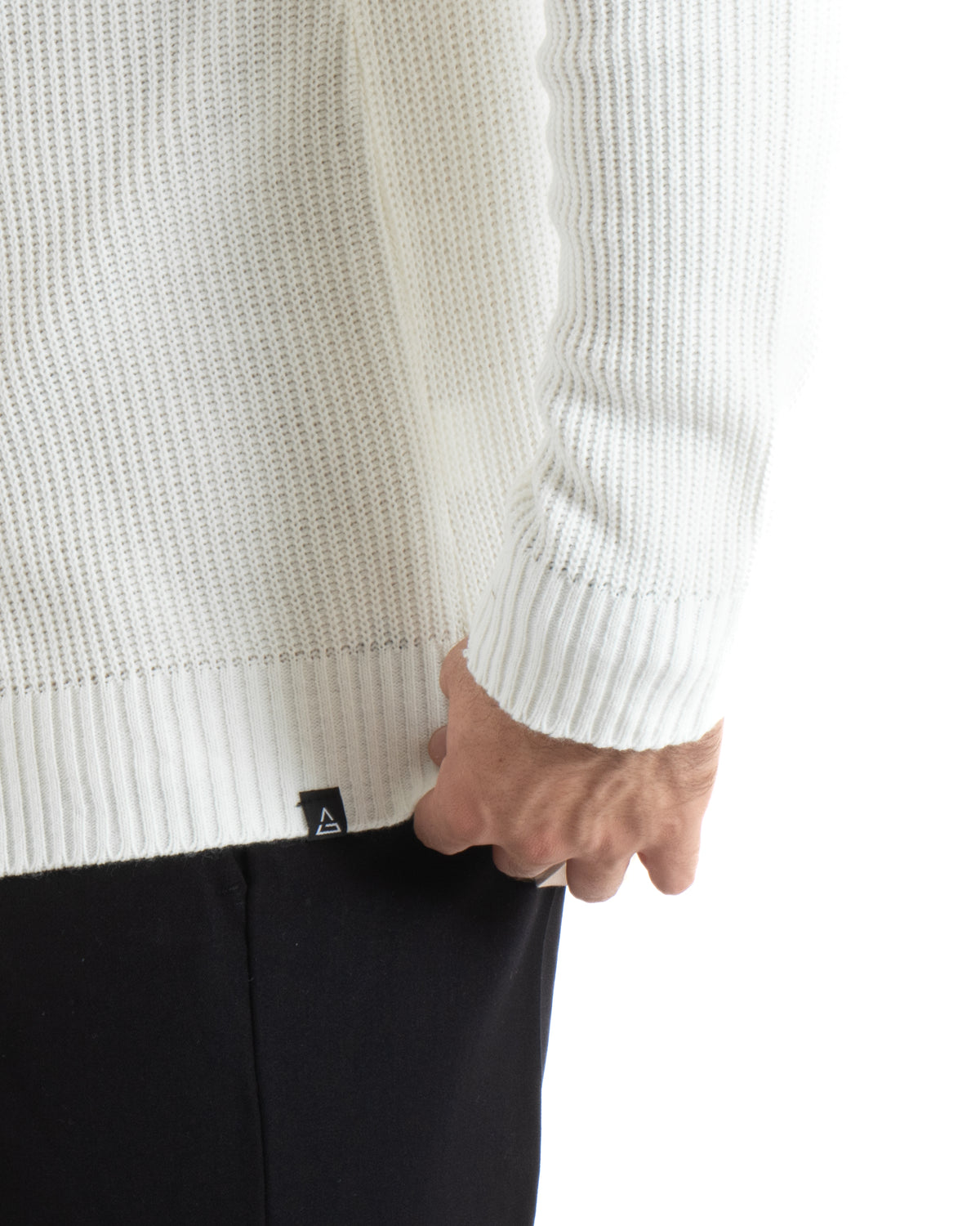 Herren-Cardigan mit Knöpfen, V-Ausschnitt, englischer Strick, Creme, GIOSAL-M2676A