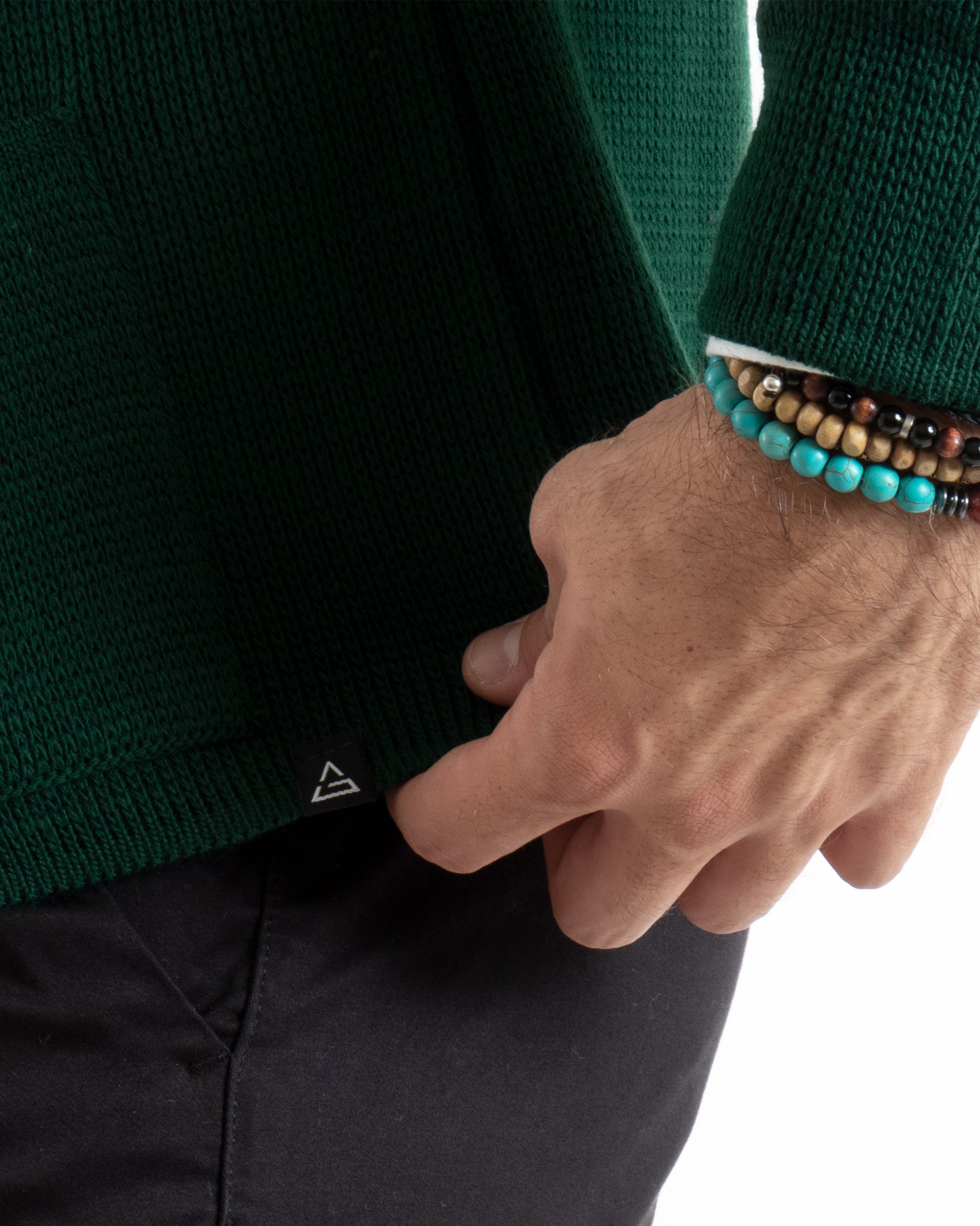 Cardigan Uomo Giacca Con Bottoni Maglia Casual Verde M2769A