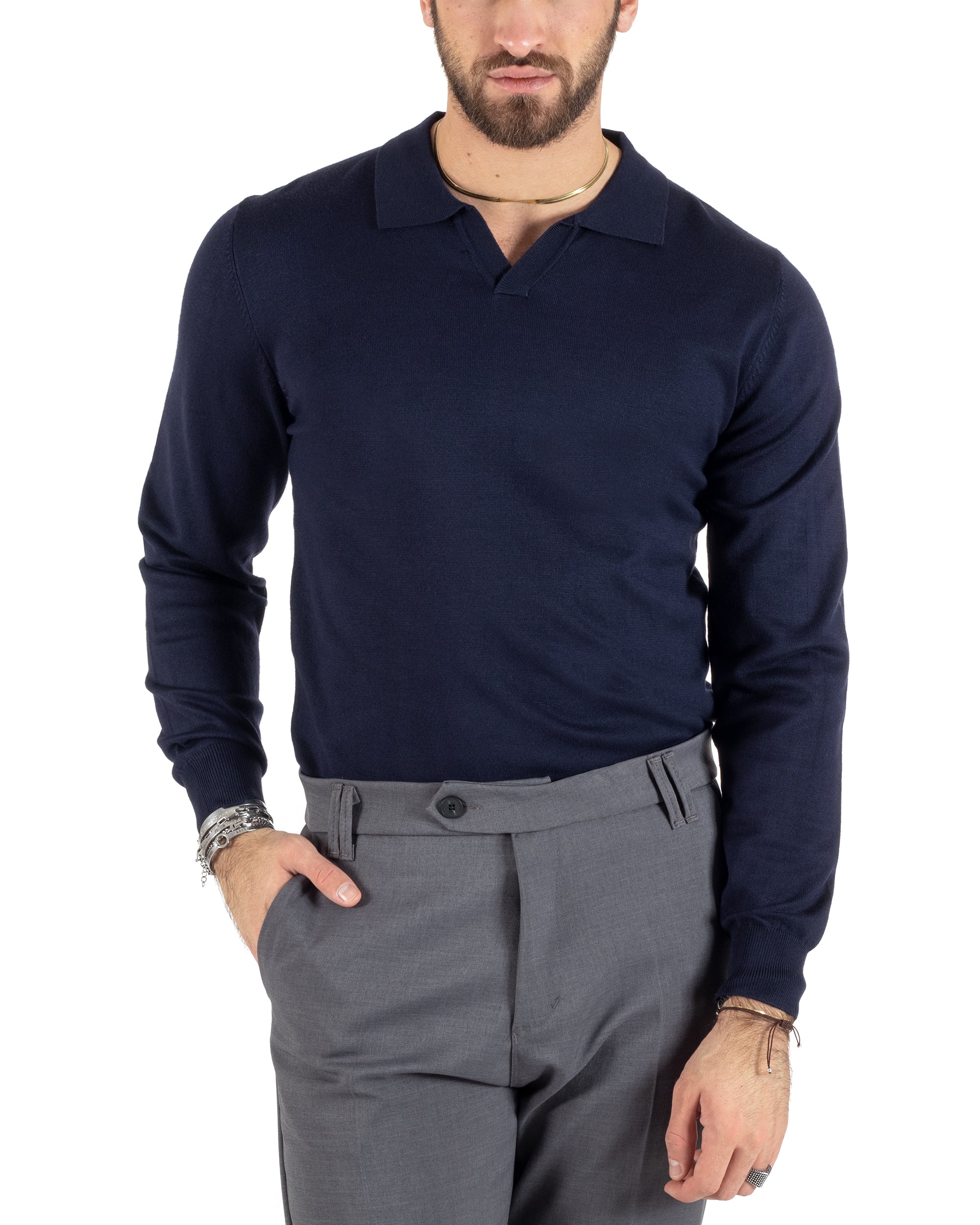 Maglie con colletto a camicia best sale