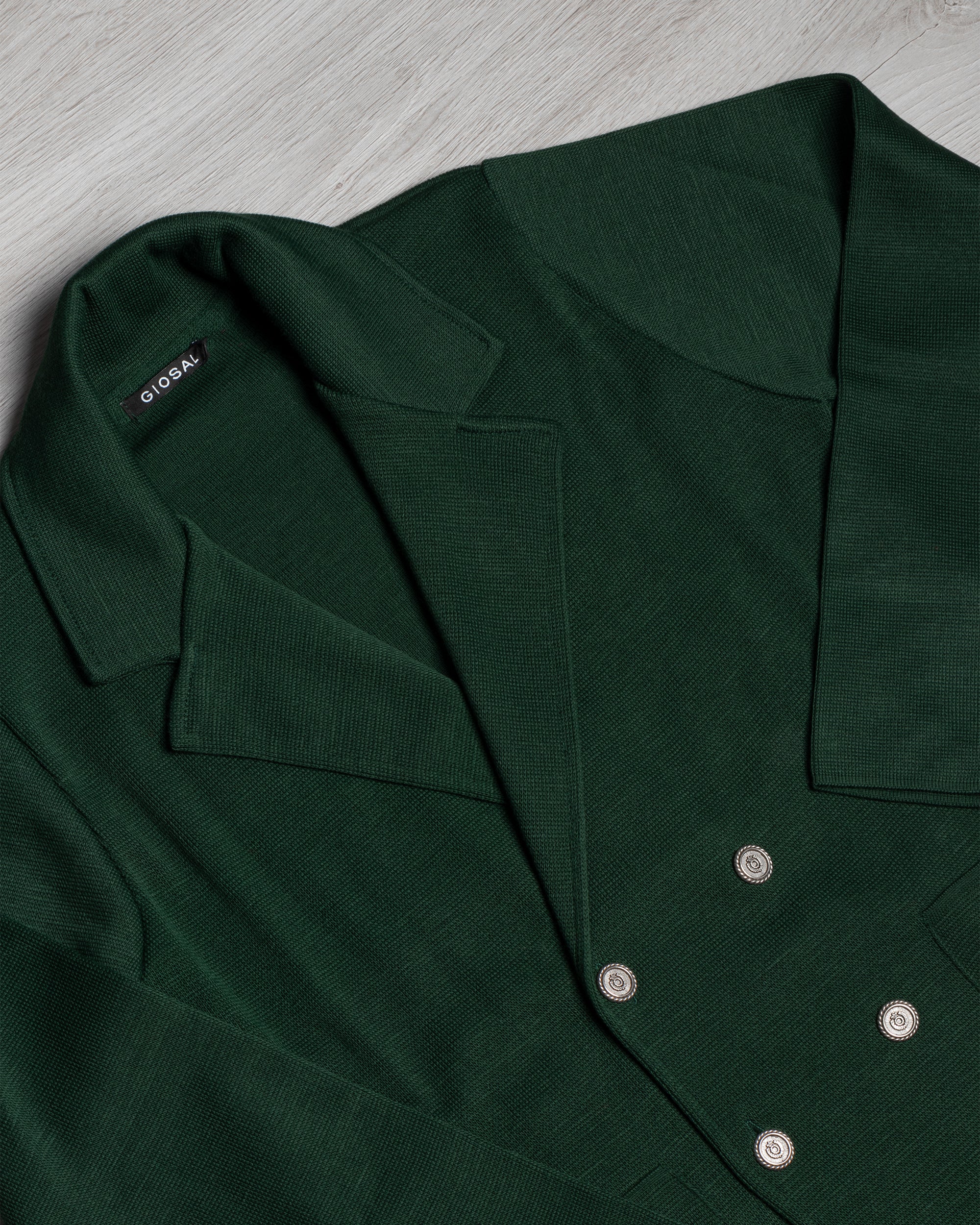 Cardigan Uomo Doppiopetto Giacca Con Bottoni Metallo Maglia Links Verde Bottiglia M2891A