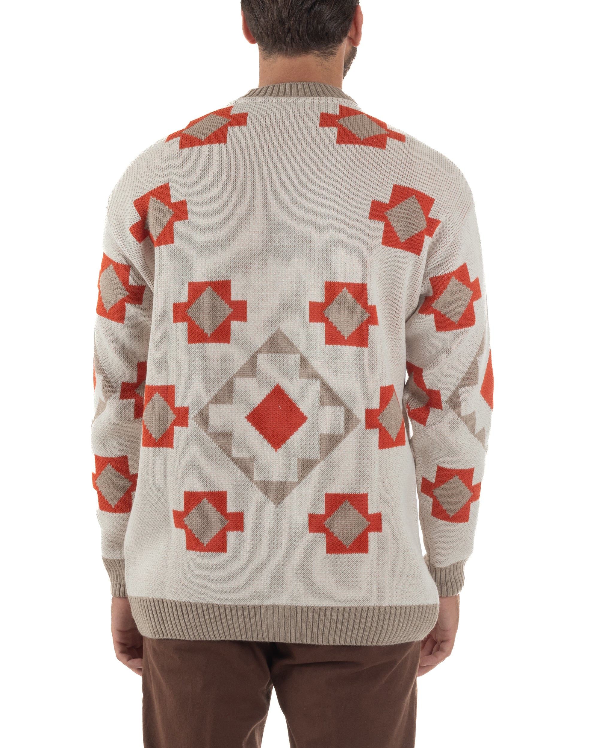 Cardigan Uomo Oversize Fantasia Azteca BlackSunday M2995A