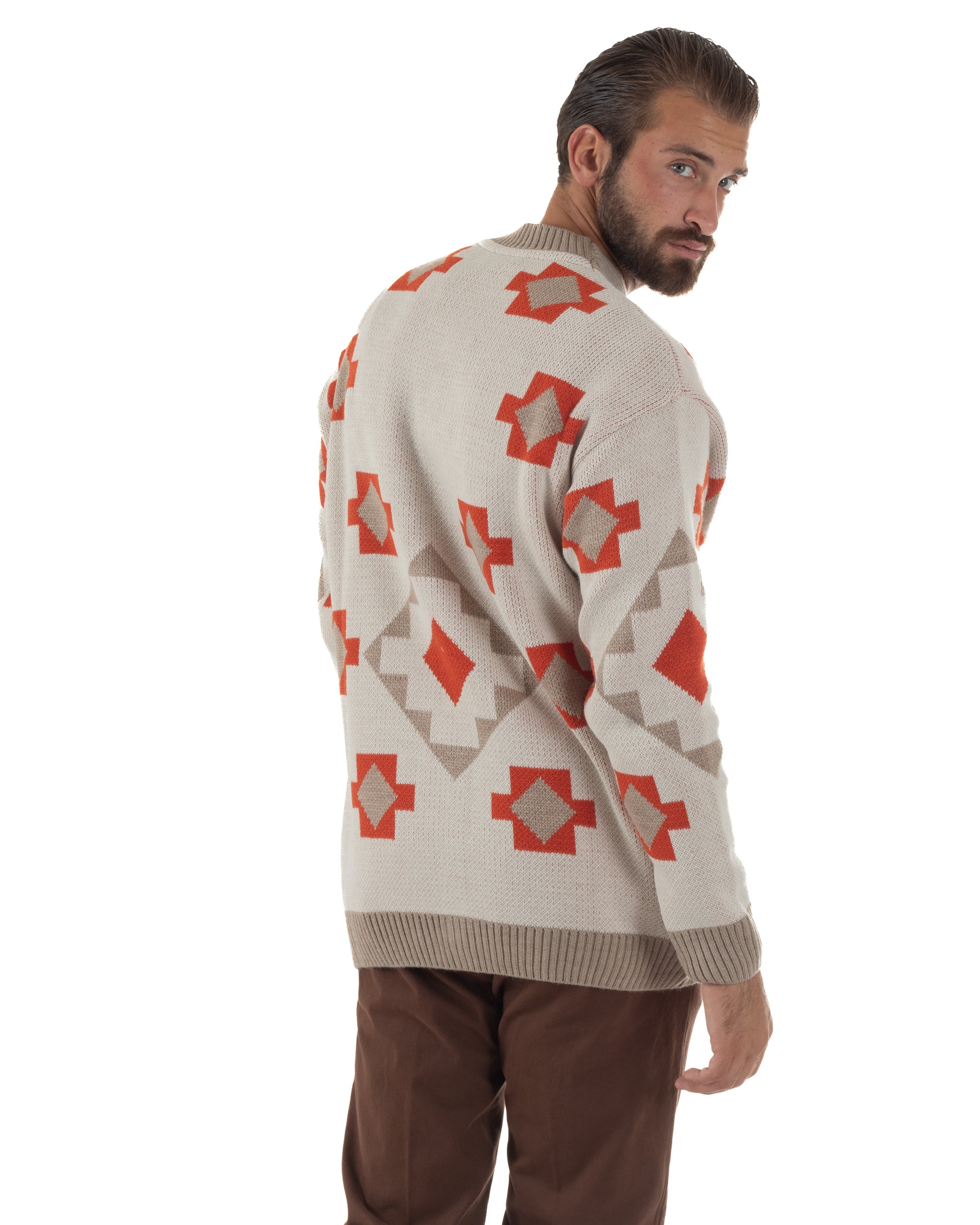 Cardigan Uomo Oversize Fantasia Azteca BlackSunday M2995A