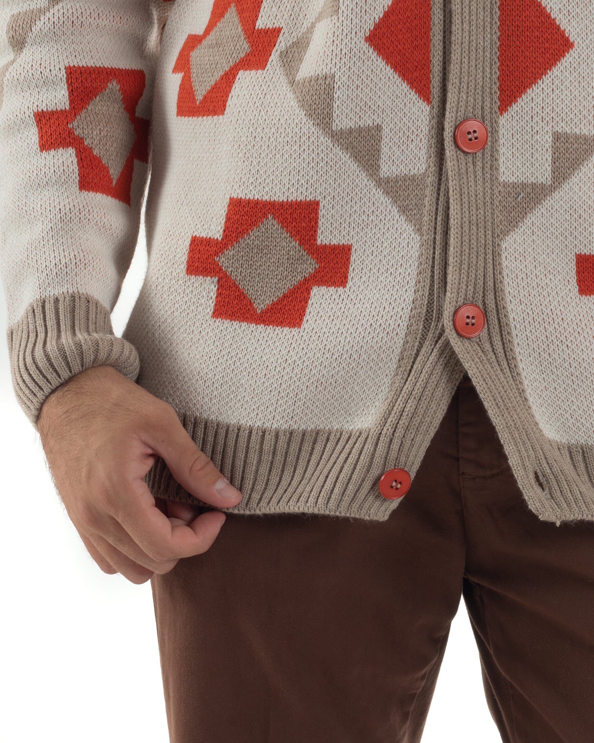 Cardigan Uomo Oversize Fantasia Azteca BlackSunday M2995A