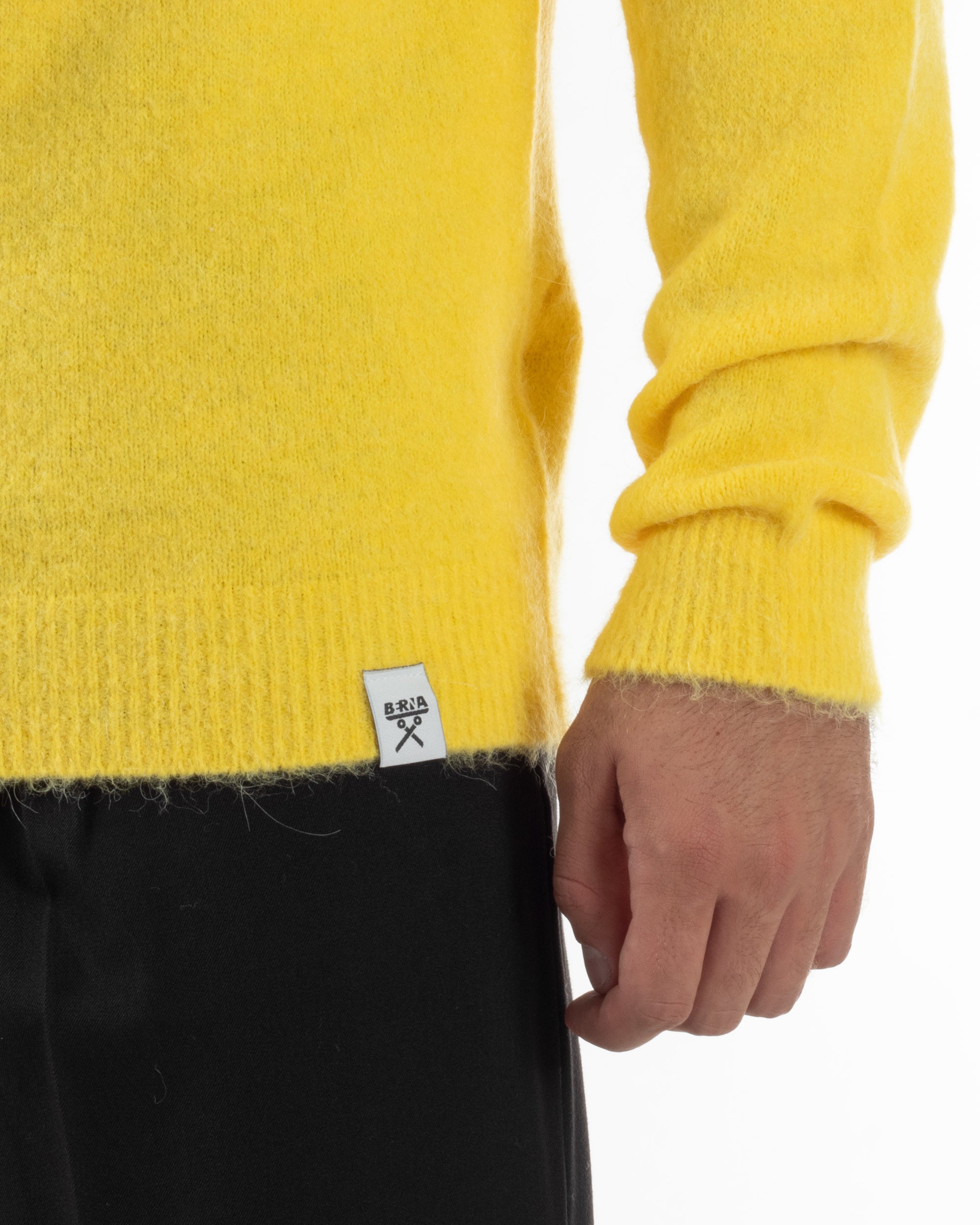 Maglione Uomo Lana Girocollo Regular Fit Basic Giallo BERNA M252037