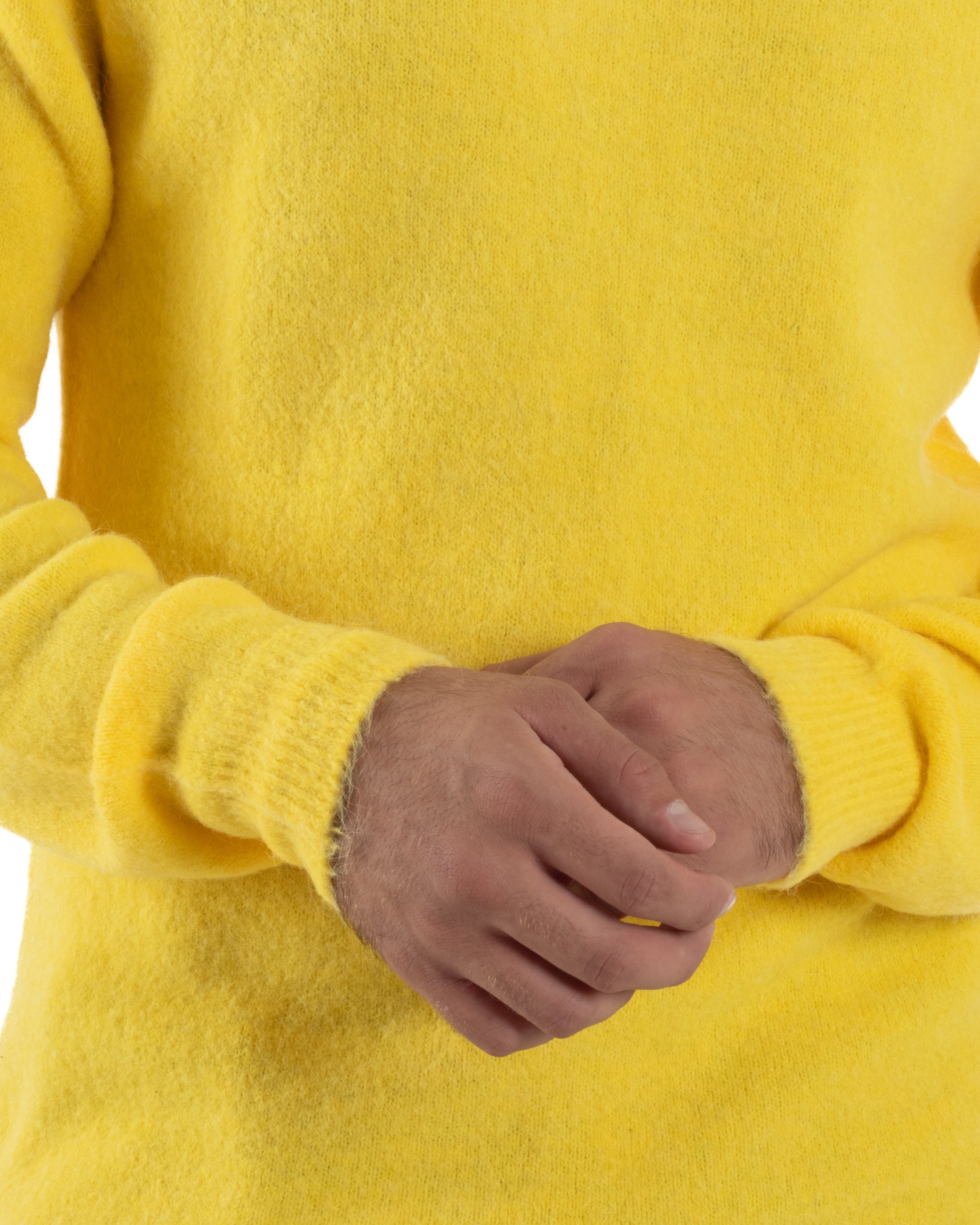 Maglione Uomo Lana Girocollo Regular Fit Basic Giallo BERNA M252037