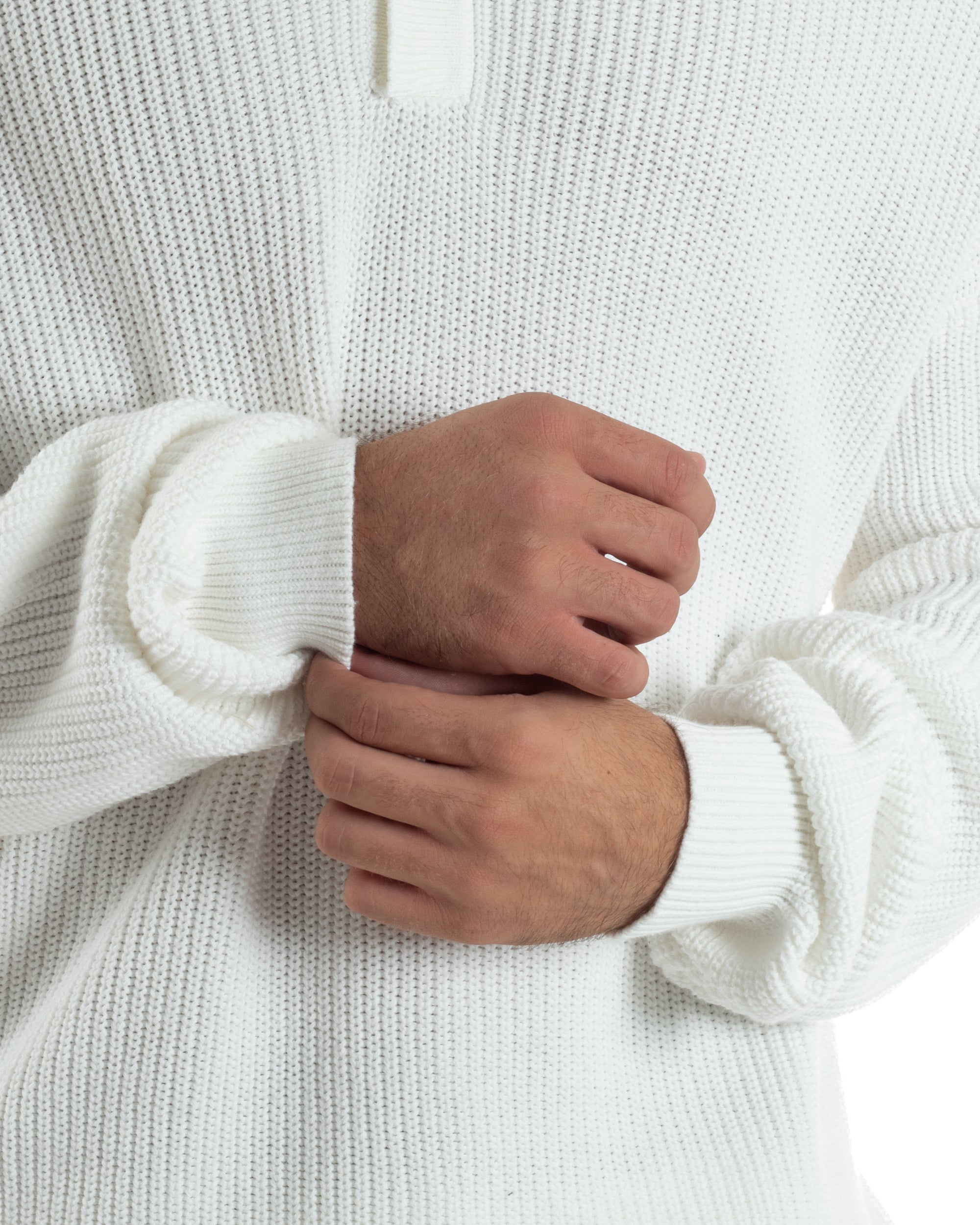 Maglia Uomo Polo Maglioncino Con Colletto Bianco M3014A