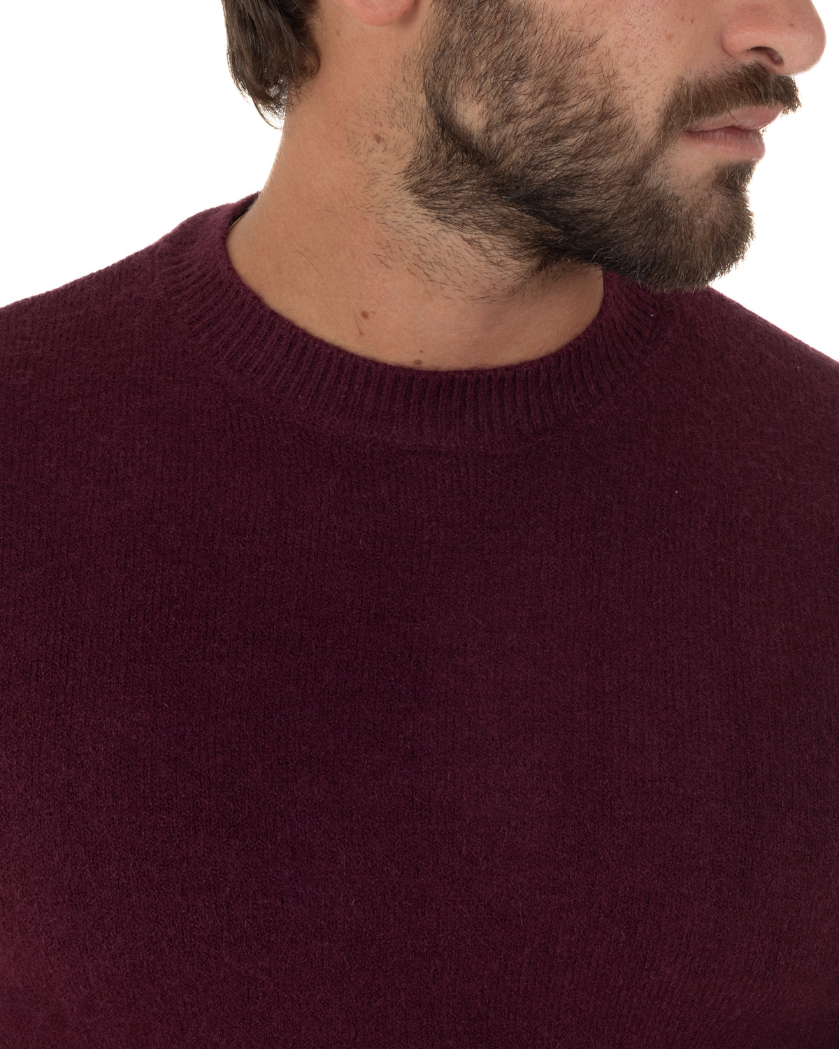 Maglioncino uomo girocollo ciniglia caldo basic bordeaux GIOSAL-M3130A