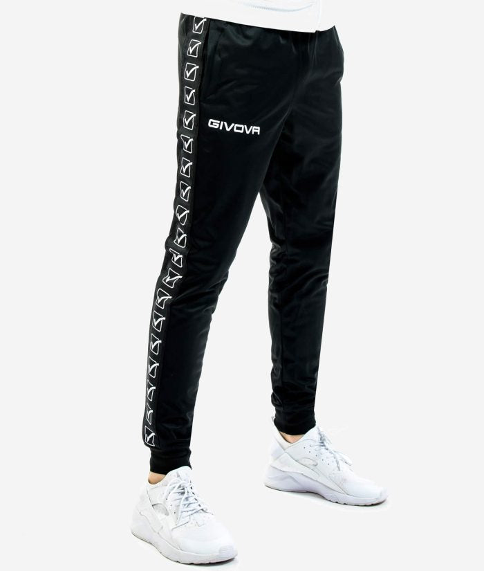 TRICOT BAND GIVOVA BLACK PANTS Unisex Triacetate Jogger With Side Pockets Sports Tracksuit Pants GIOSAL