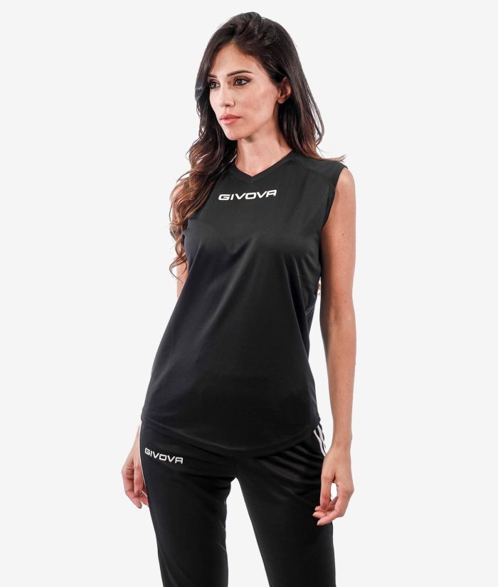 T-SHIRT SMANICATA GIVOVA ONE NERO Unisex Traforata Sportiva Honeycomb T-shirt Smanicata Da Ginnastica GIOSAL