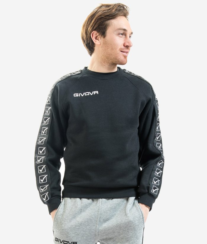 FELPA GIROCOLLO BAND GIVOVA NERO Unisex Cotone Felpato Bicolore Maglia